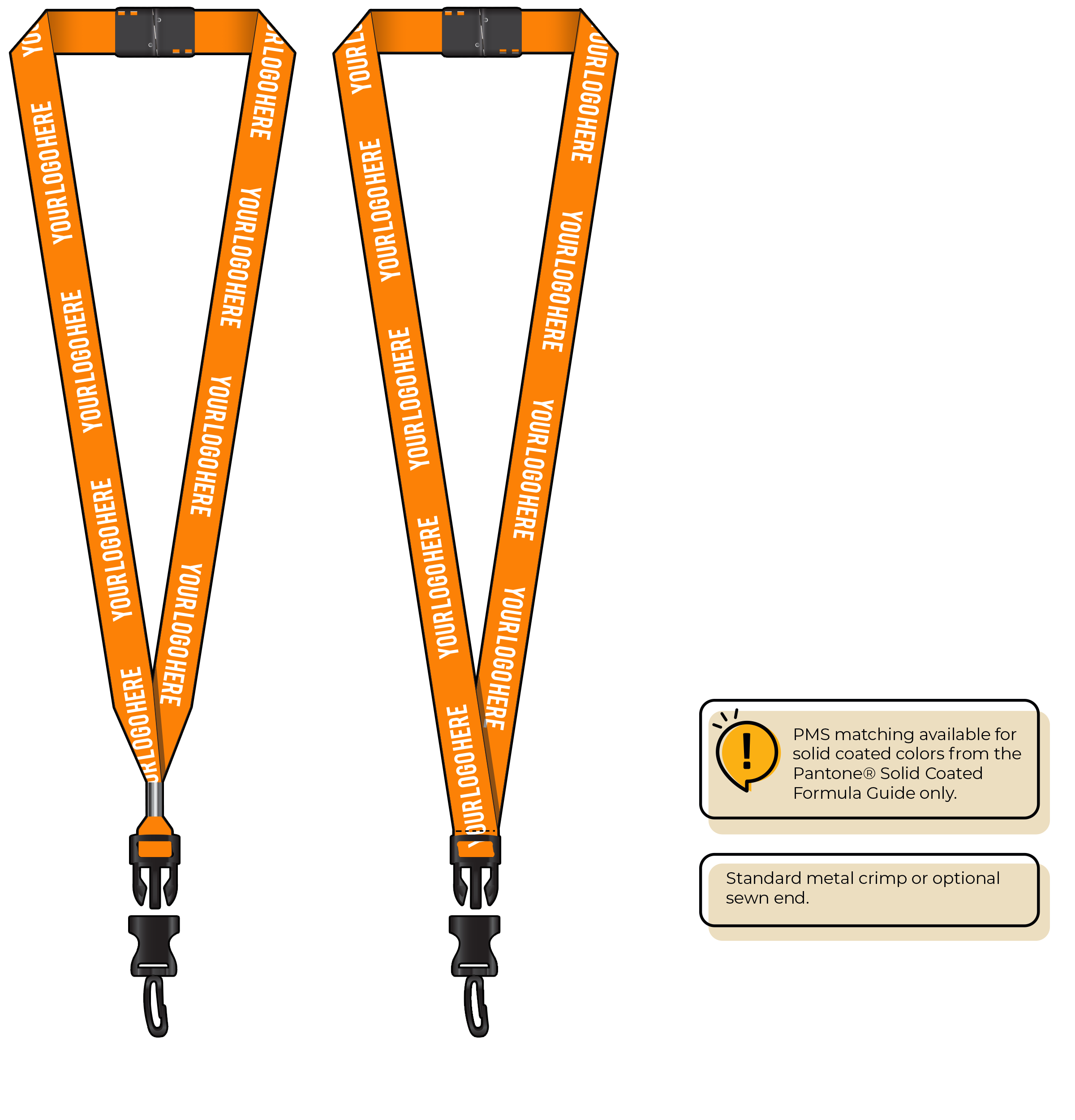 BH0013 | 3/4" MicroWeave Silkscreen Lanyards :: DETACH BUCKLE