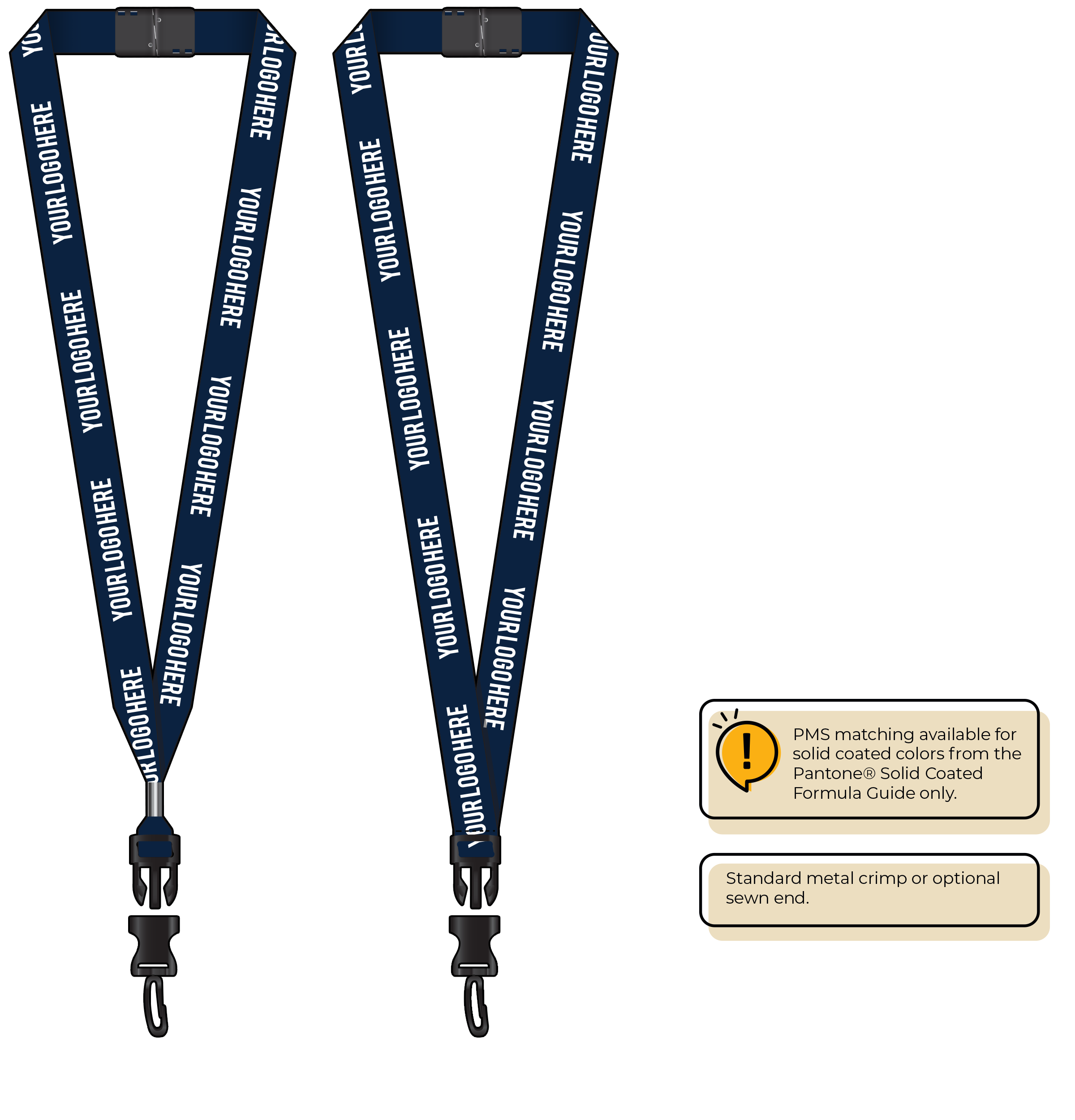 BH0013 | 3/4" MicroWeave Silkscreen Lanyards :: DETACH BUCKLE