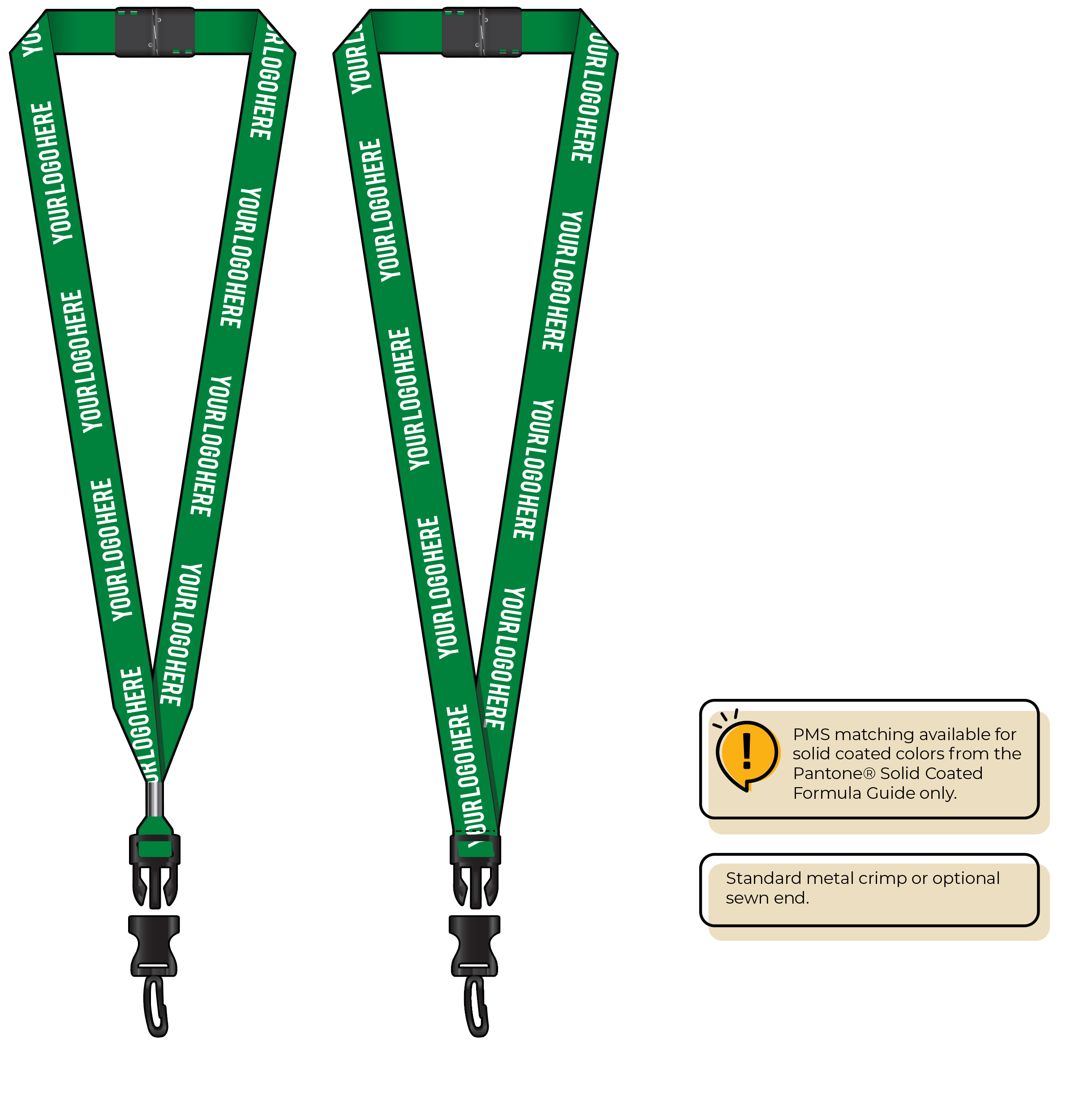 BH0013 | 3/4" MicroWeave Silkscreen Lanyards :: DETACH BUCKLE