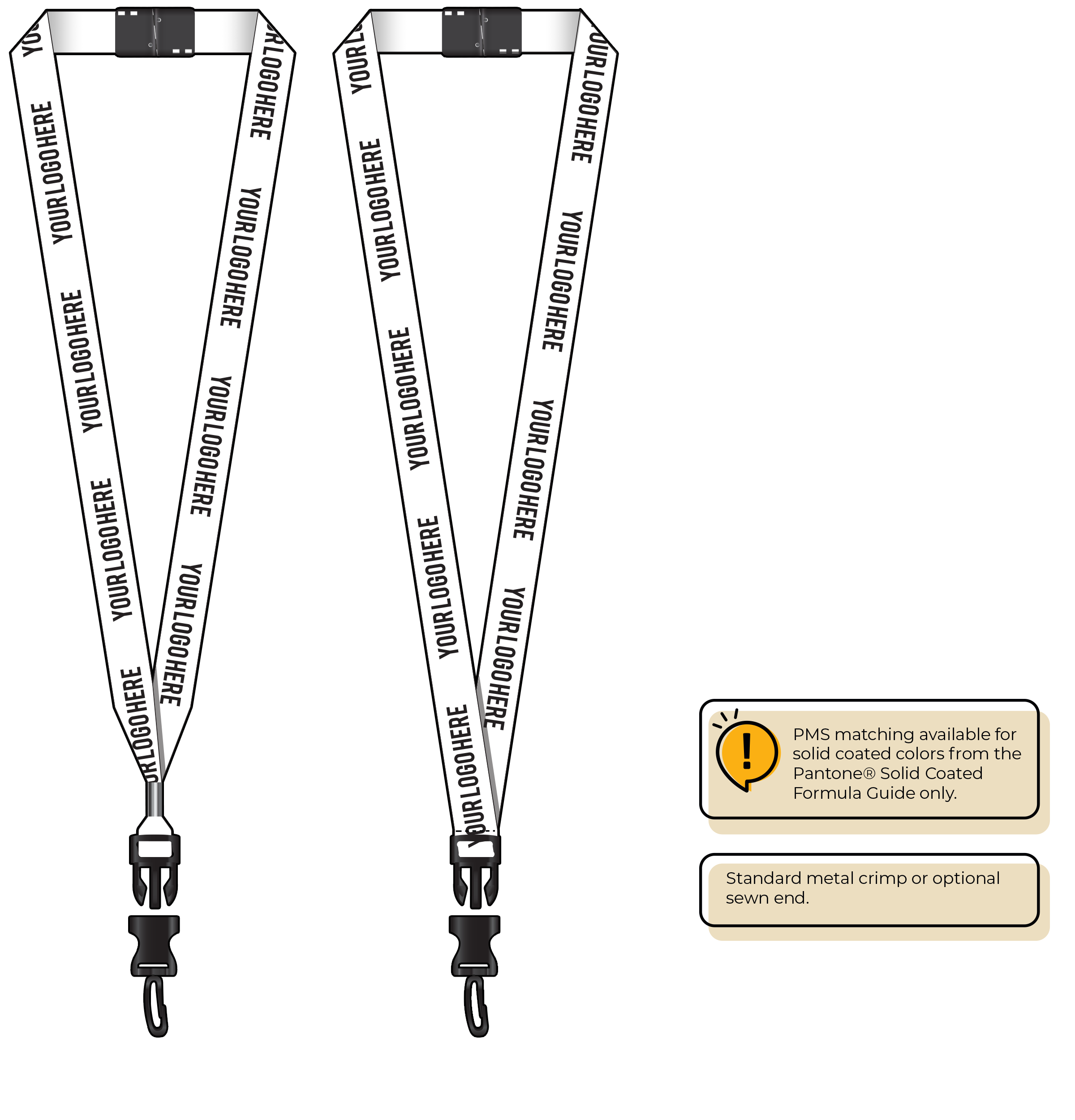 BH0013 | 3/4" MicroWeave Silkscreen Lanyards :: DETACH BUCKLE
