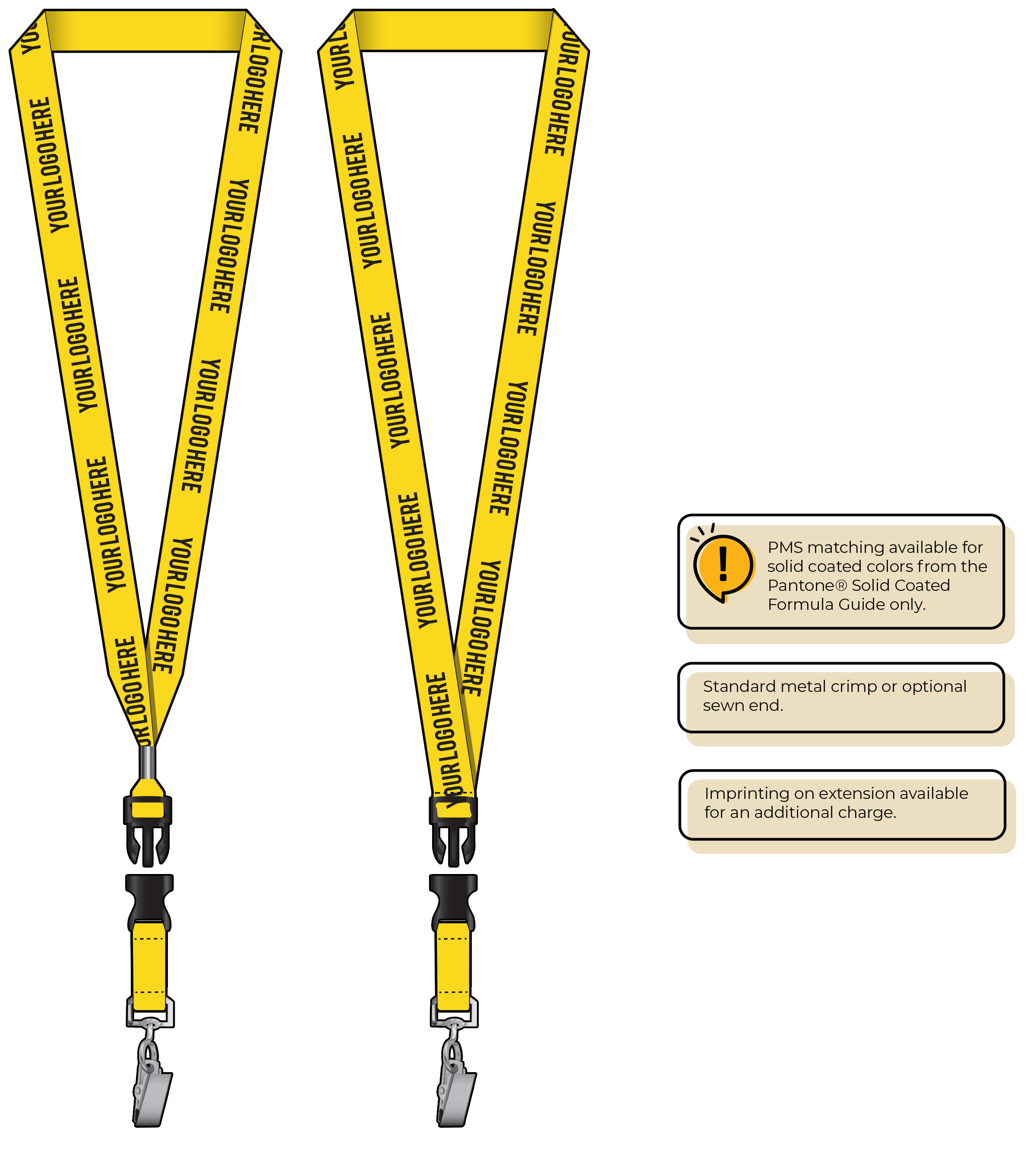 BH0013 | 3/4" MicroWeave Silkscreen Lanyards :: DETACH BUCKLE WITH EXTENSION