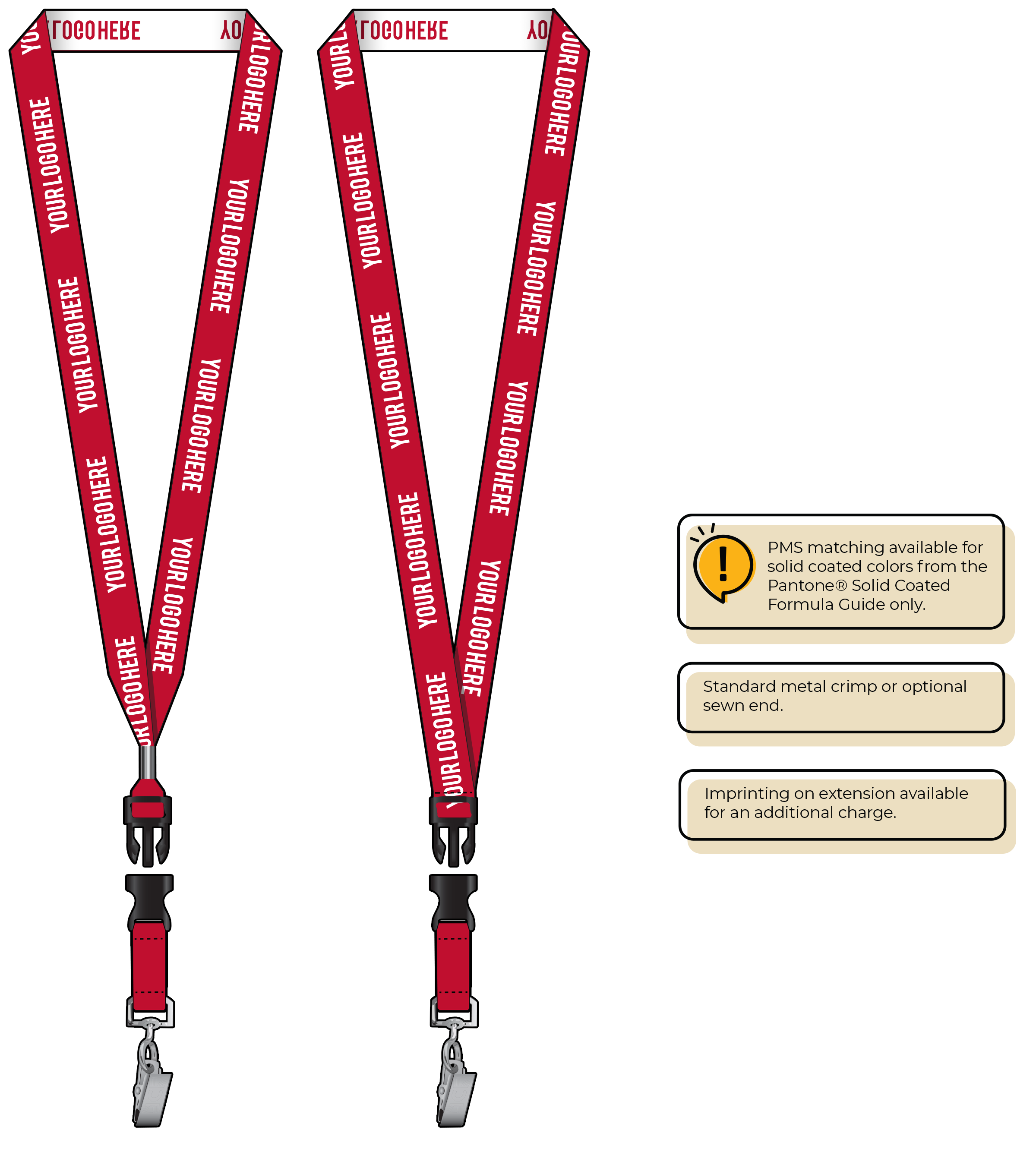 BH0023 | 3/4" Woven Lanyards :: DETACH BUCKLE WITH EXTENSION