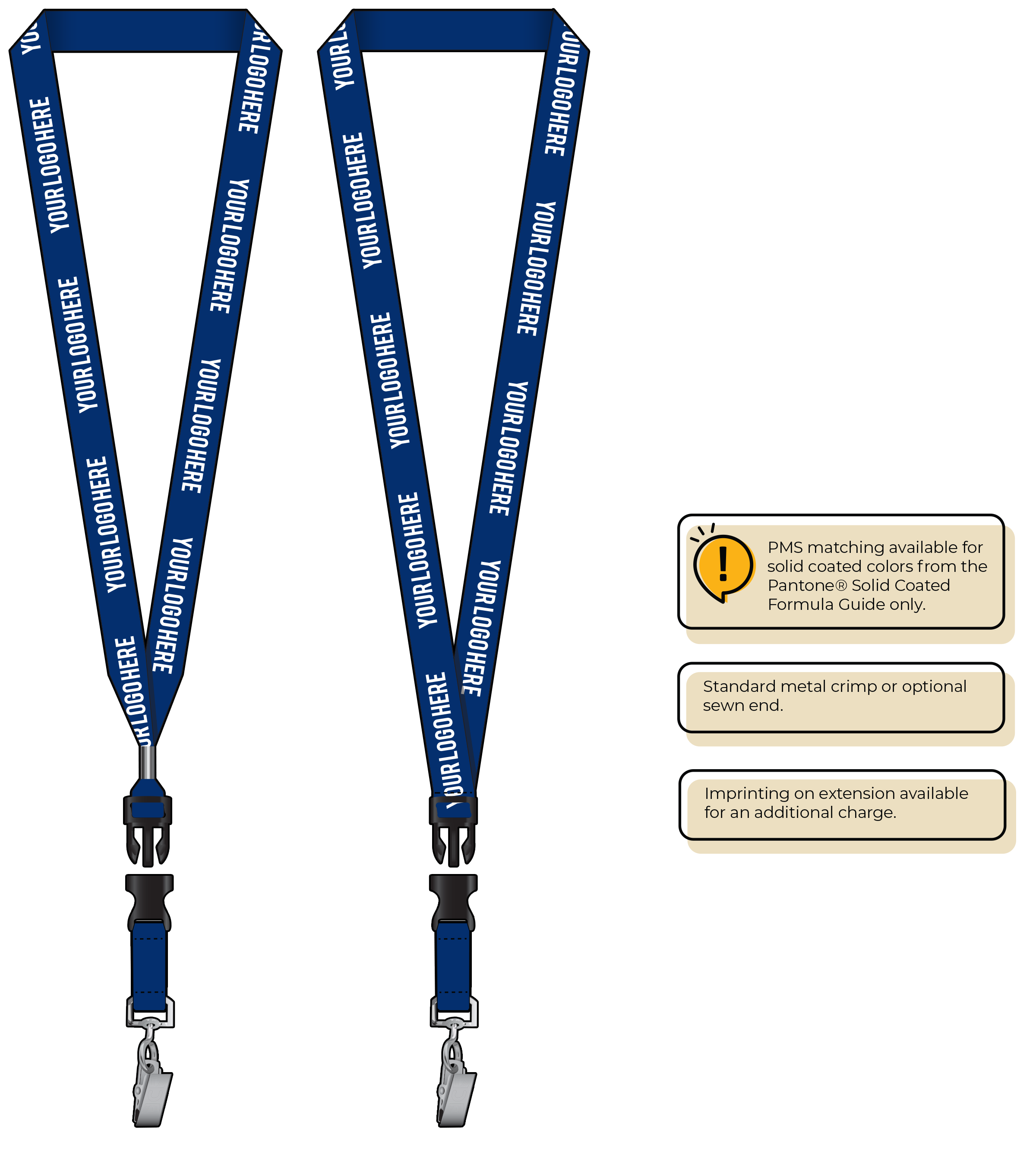 BH0013 | 3/4" MicroWeave Silkscreen Lanyards :: DETACH BUCKLE WITH EXTENSION
