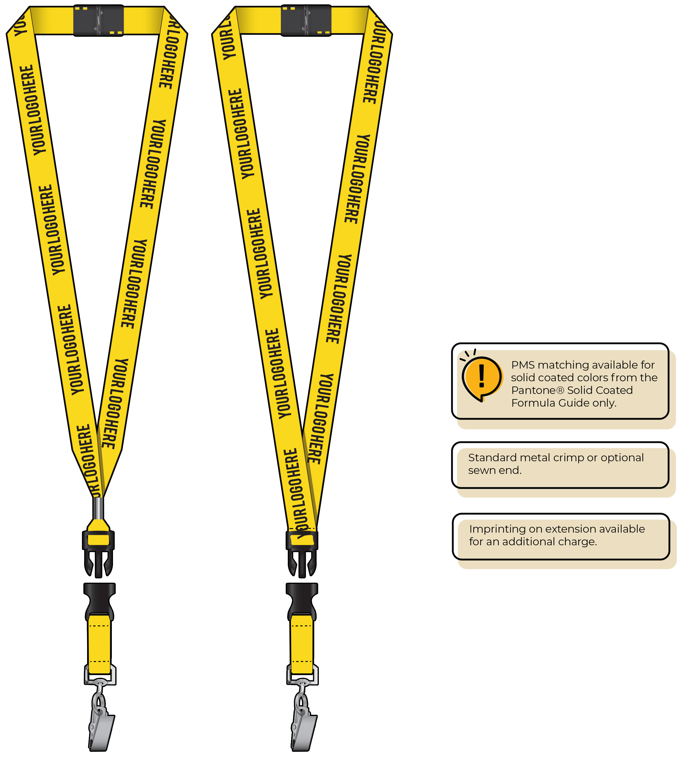 BH0013 | 3/4" MicroWeave Silkscreen Lanyards :: DETACH BUCKLE WITH EXTENSION