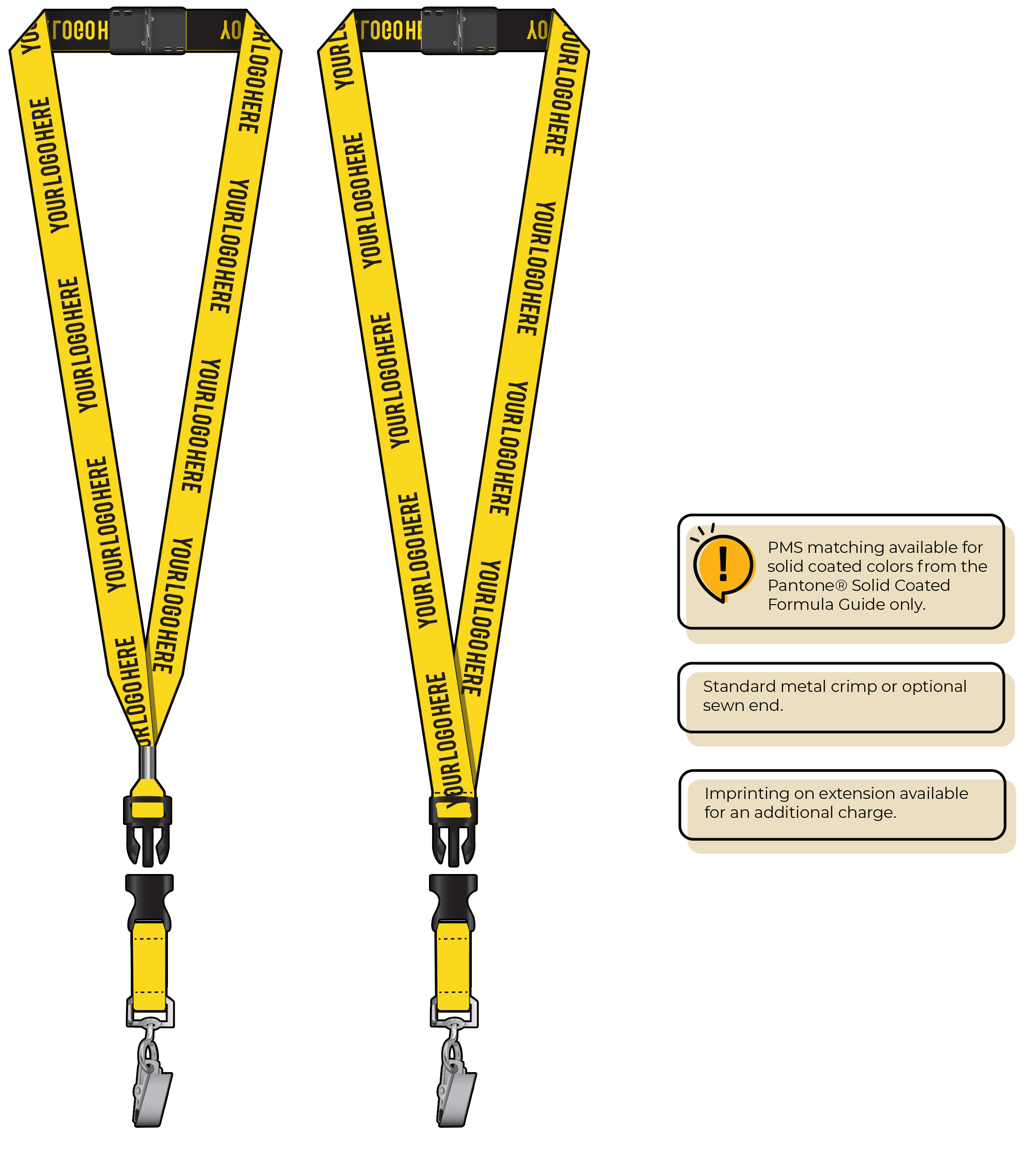 BH0023 | 3/4" Woven Lanyards :: DETACH BUCKLE WITH EXTENSION