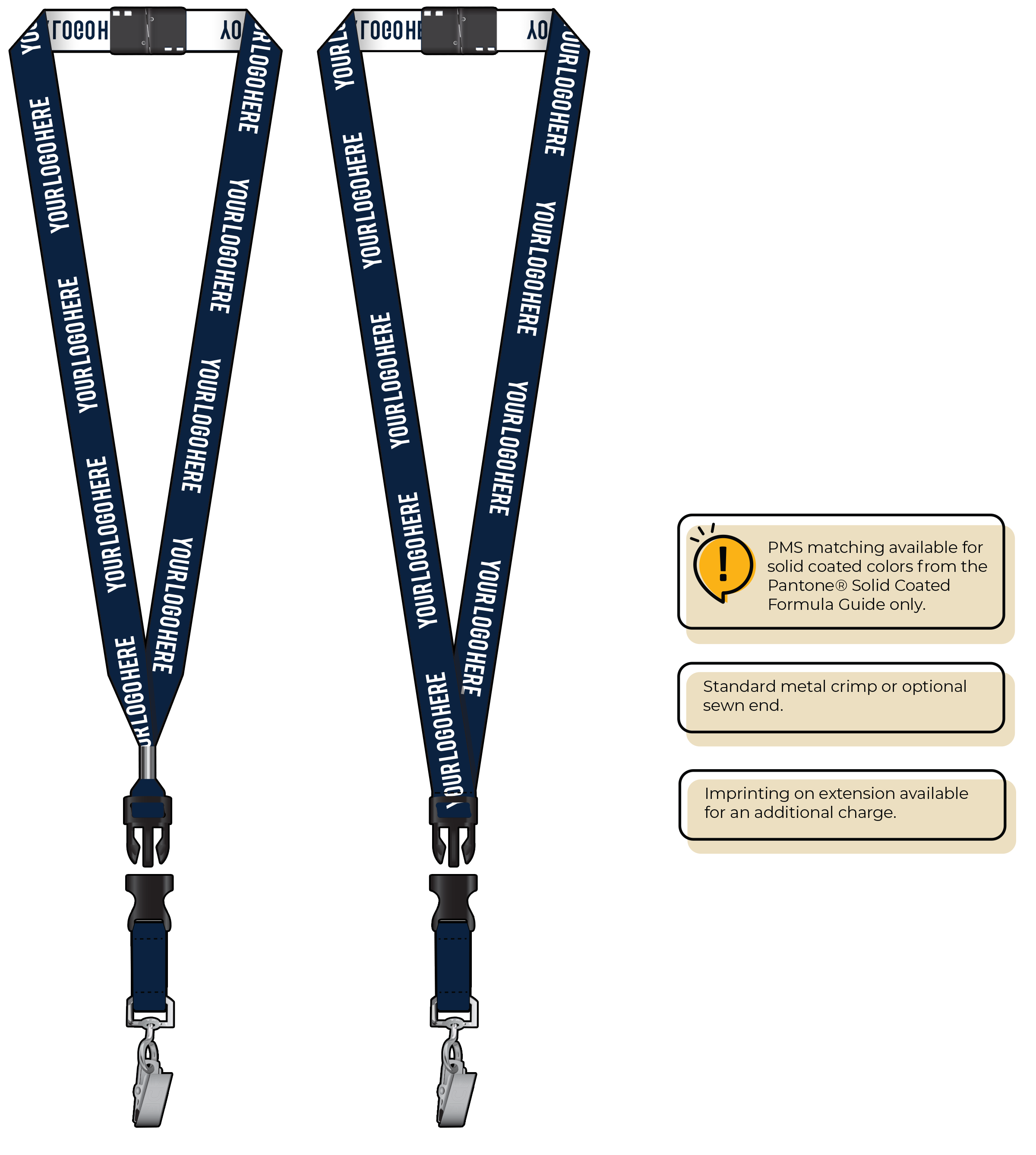 BH0023 | 3/4" Woven Lanyards :: DETACH BUCKLE WITH EXTENSION