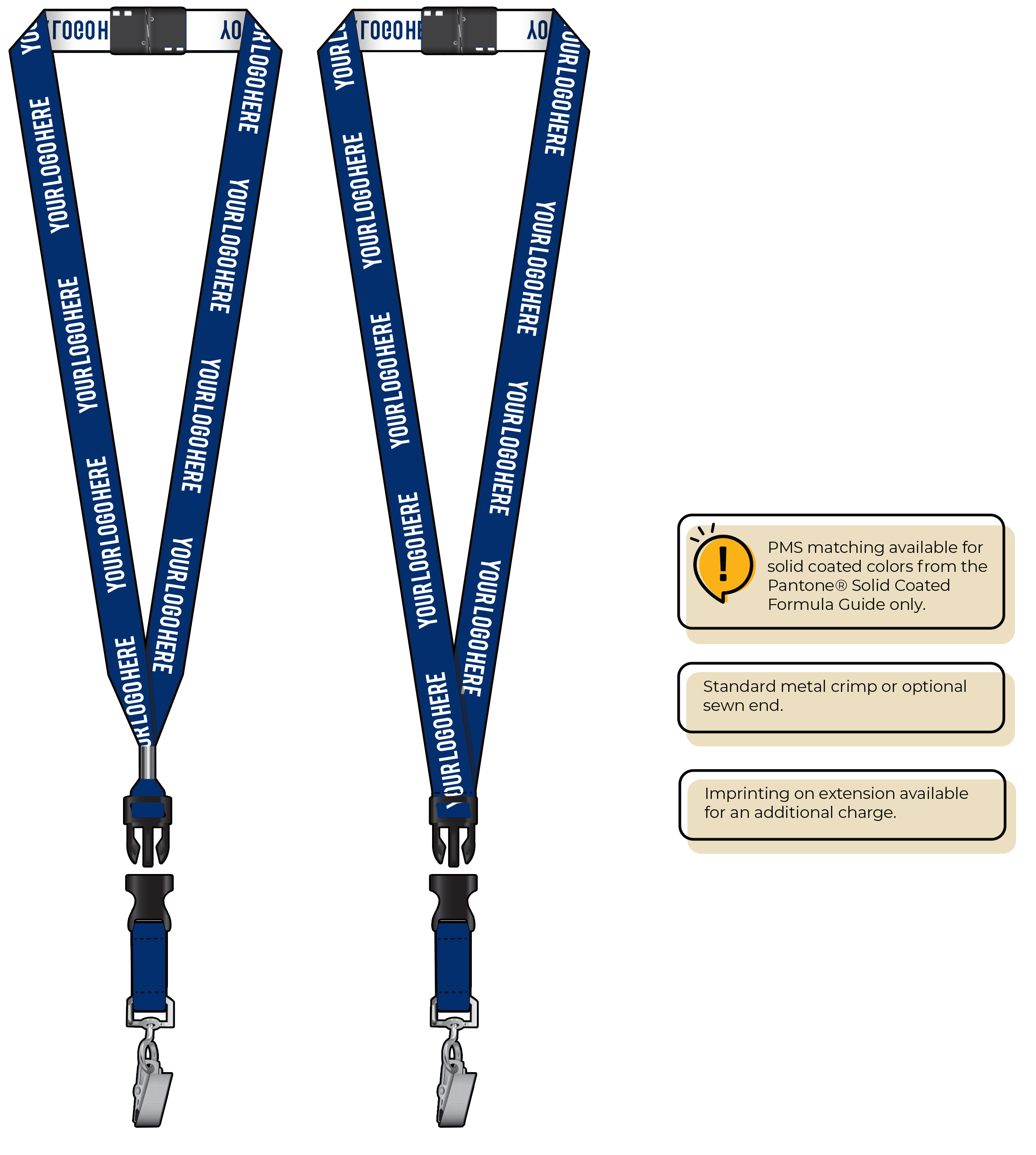 BH0023 | 3/4" Woven Lanyards :: DETACH BUCKLE WITH EXTENSION