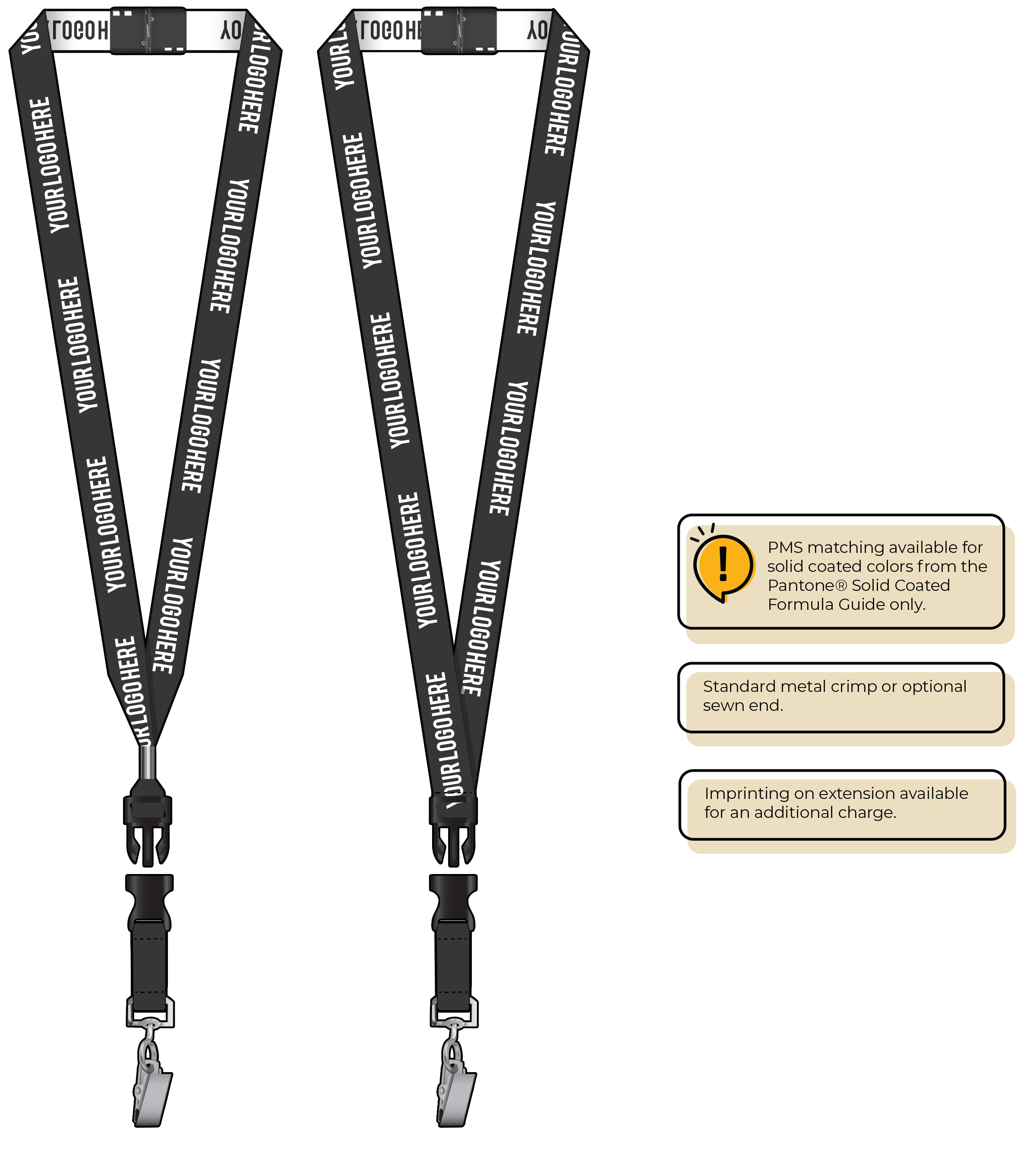 BH0023 | 3/4" Woven Lanyards :: DETACH BUCKLE WITH EXTENSION