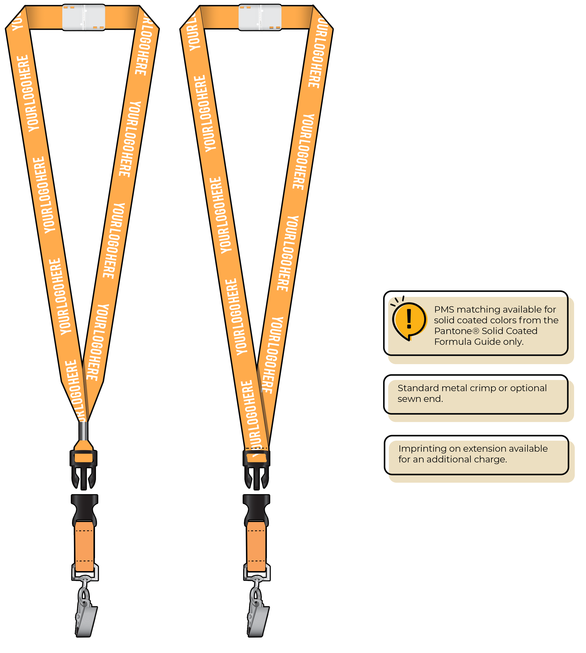 BHN013 | 3/4" Neon MicroWeave Silkscreen Lanyards :: DETACH BUCKLE WITH EXTENSION
