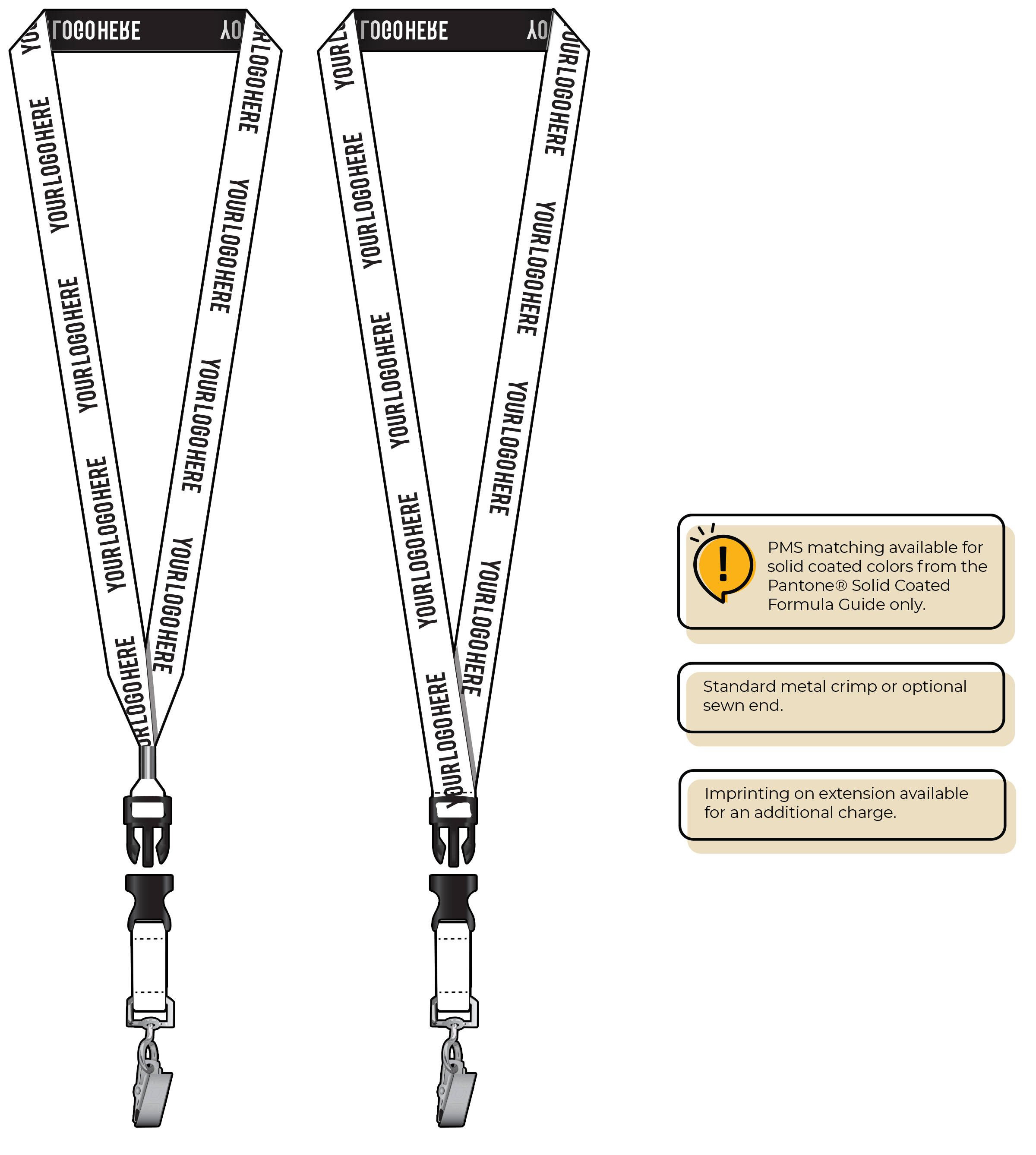 BH0023 | 3/4" Woven Lanyards :: DETACH BUCKLE WITH EXTENSION