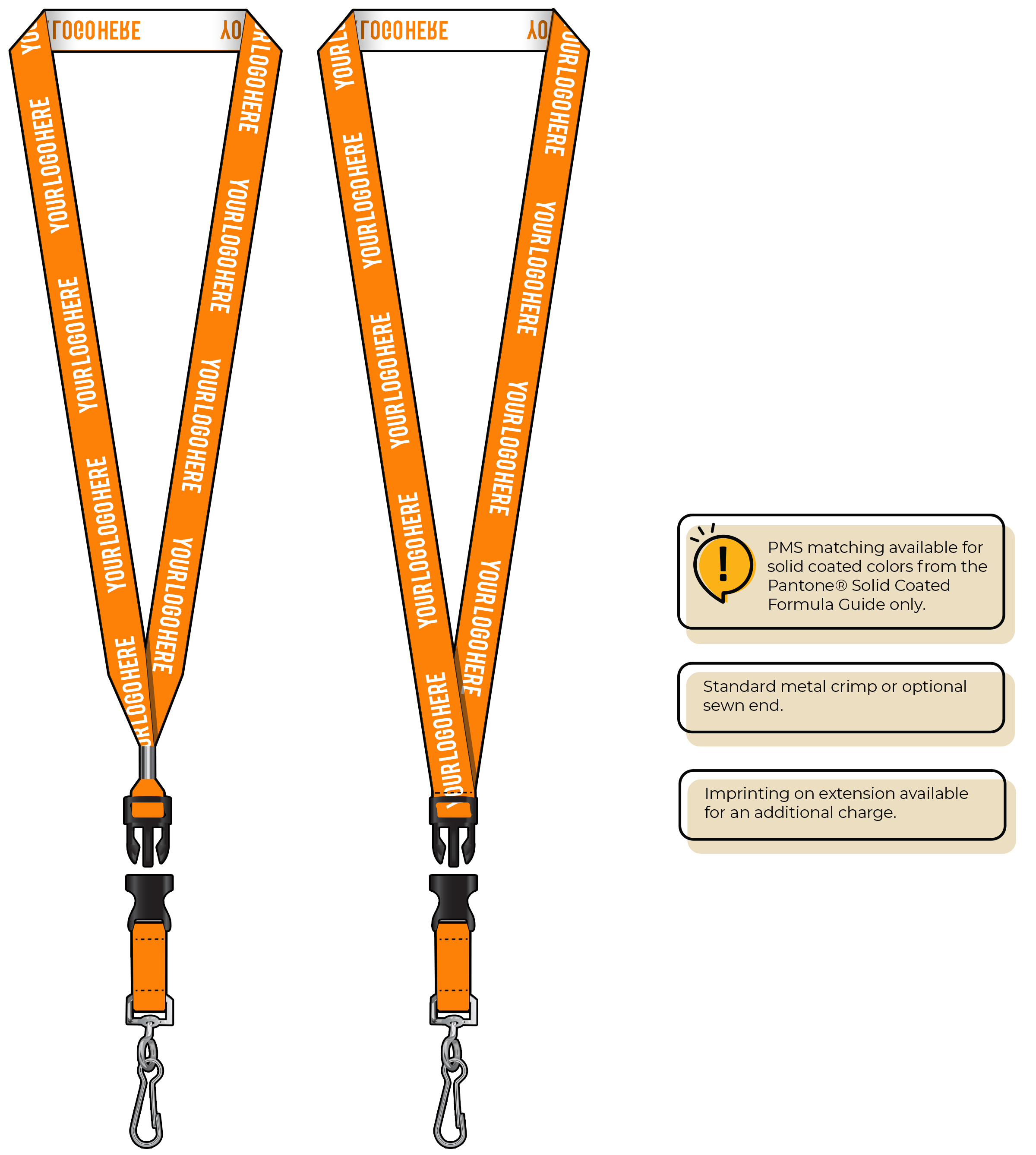 BH0023 | 3/4" Woven Lanyards :: DETACH BUCKLE WITH EXTENSION