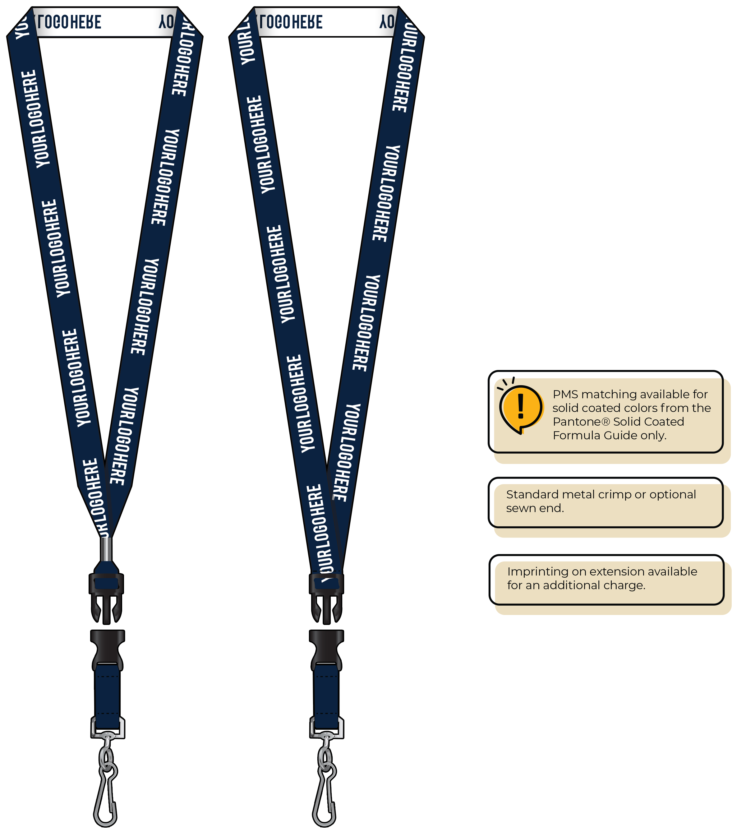 BH0023 | 3/4" Woven Lanyards :: DETACH BUCKLE WITH EXTENSION