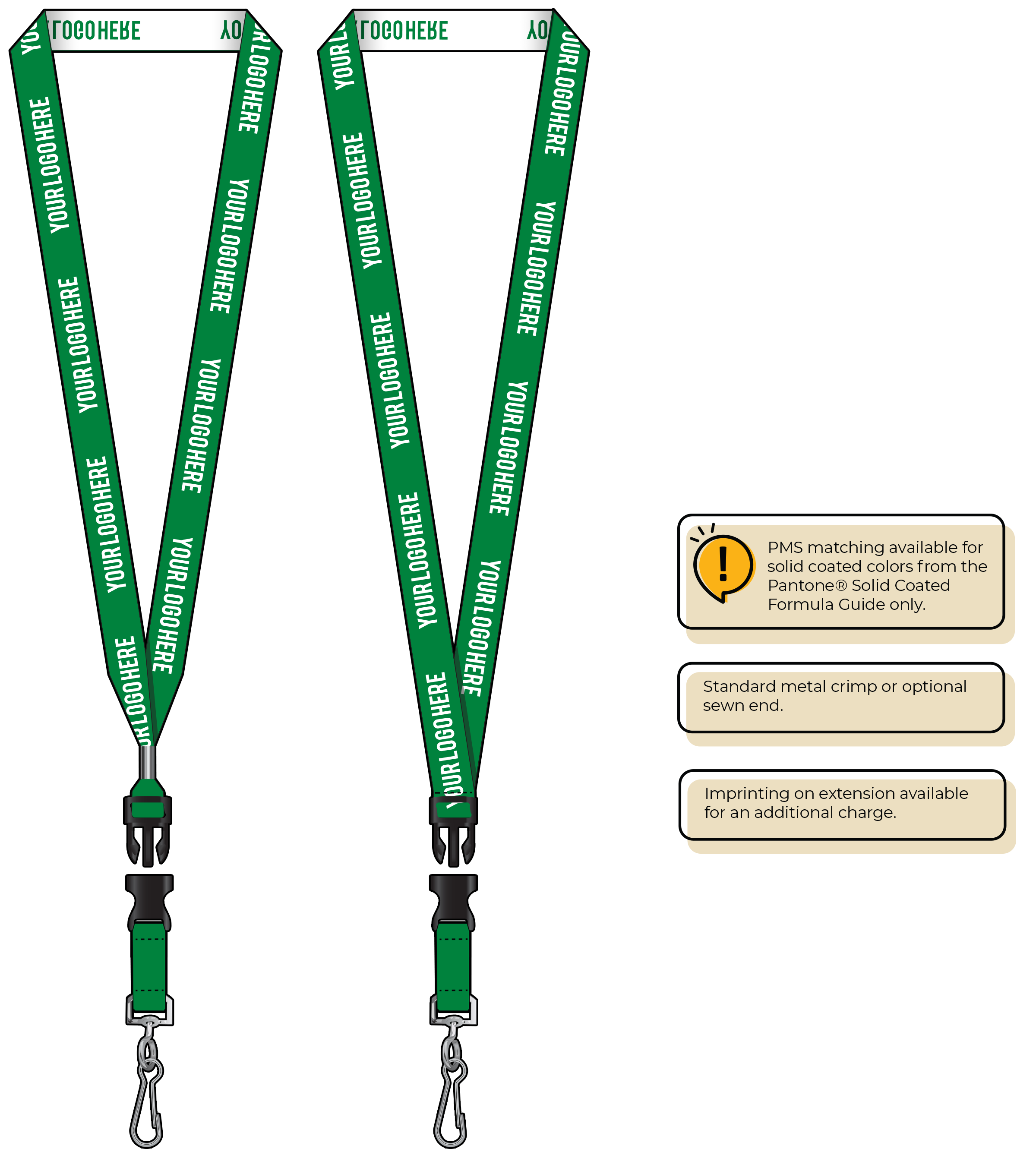 BH0023 | 3/4" Woven Lanyards :: DETACH BUCKLE WITH EXTENSION