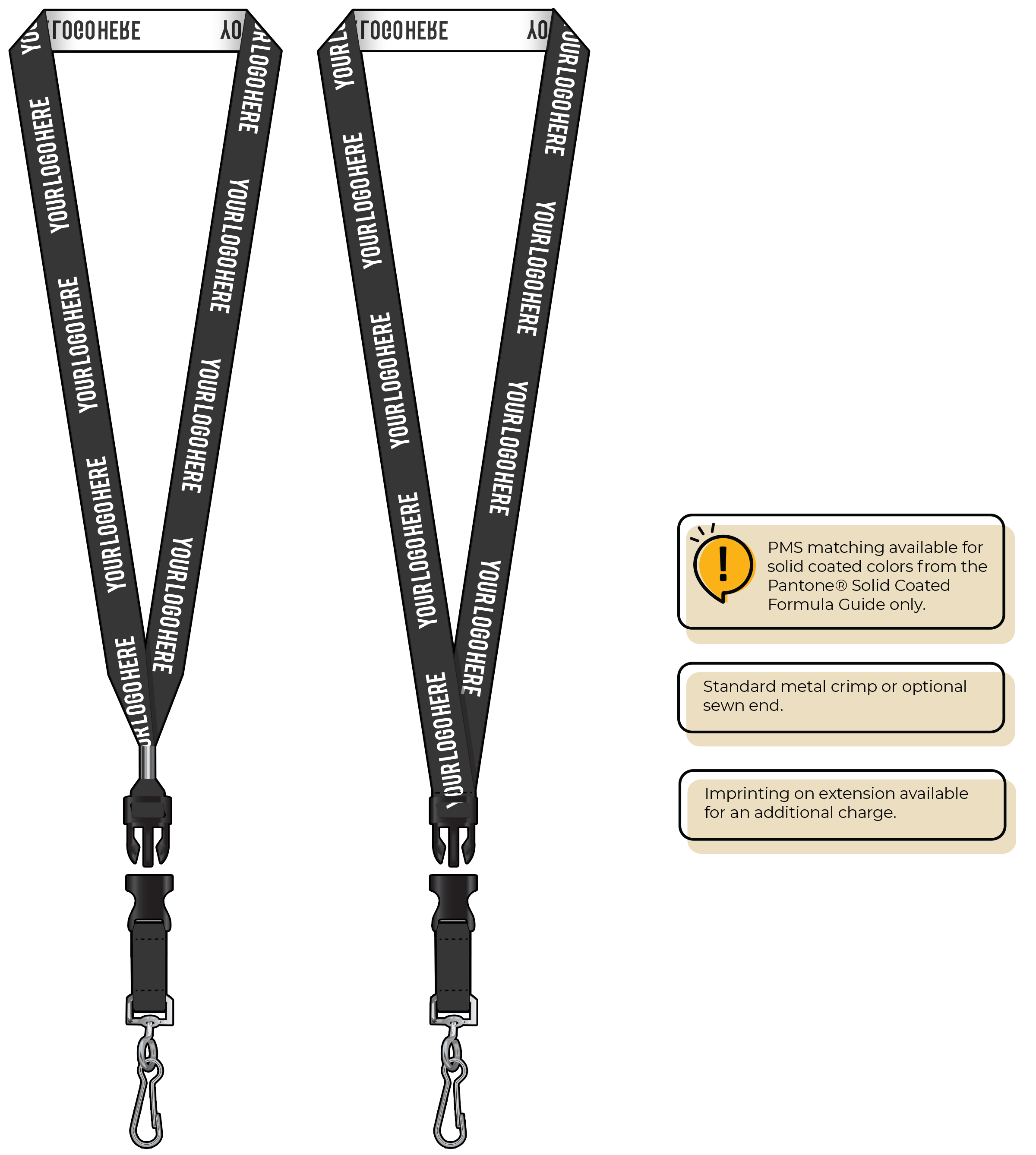 BH0023 | 3/4" Woven Lanyards :: DETACH BUCKLE WITH EXTENSION