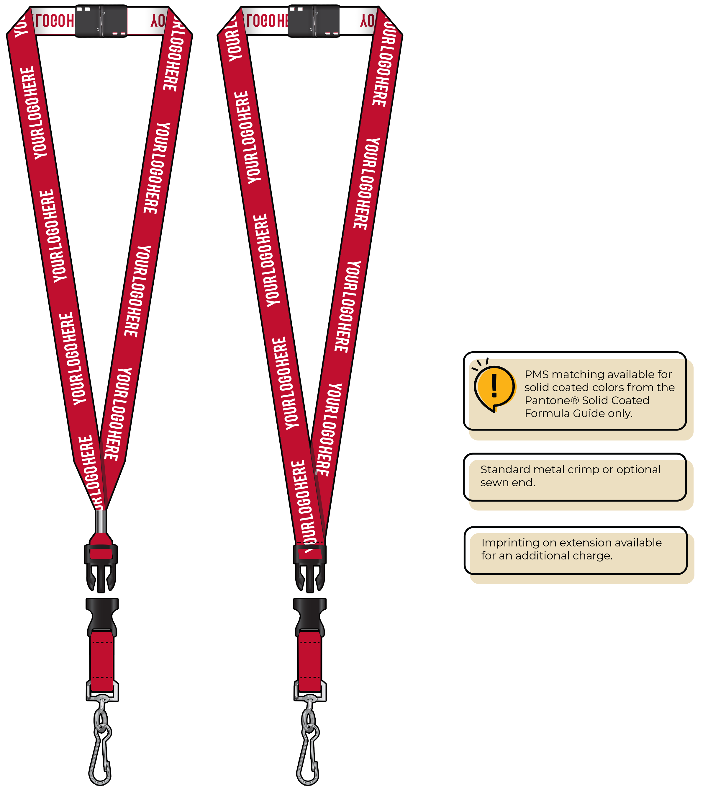 BH0023 | 3/4" Woven Lanyards :: DETACH BUCKLE WITH EXTENSION