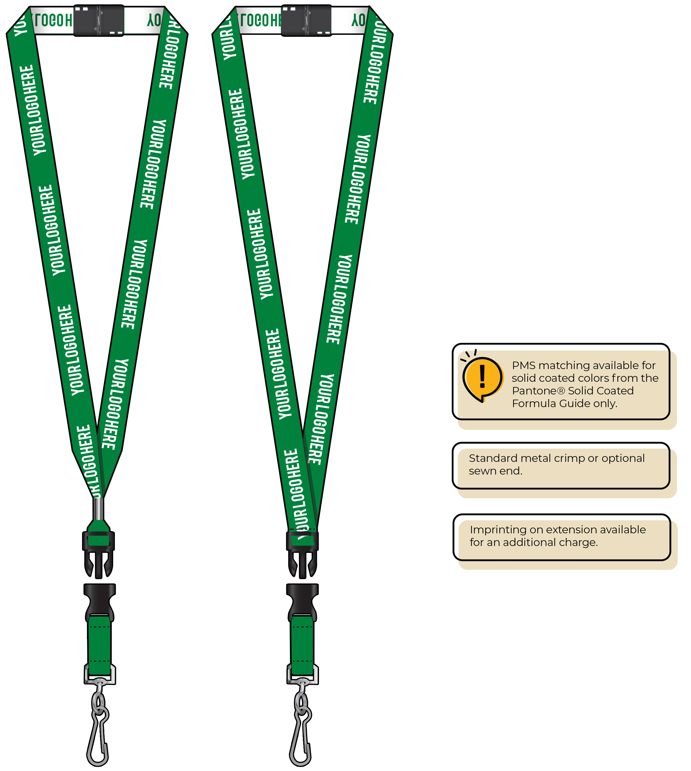 BH0023 | 3/4" Woven Lanyards :: DETACH BUCKLE WITH EXTENSION