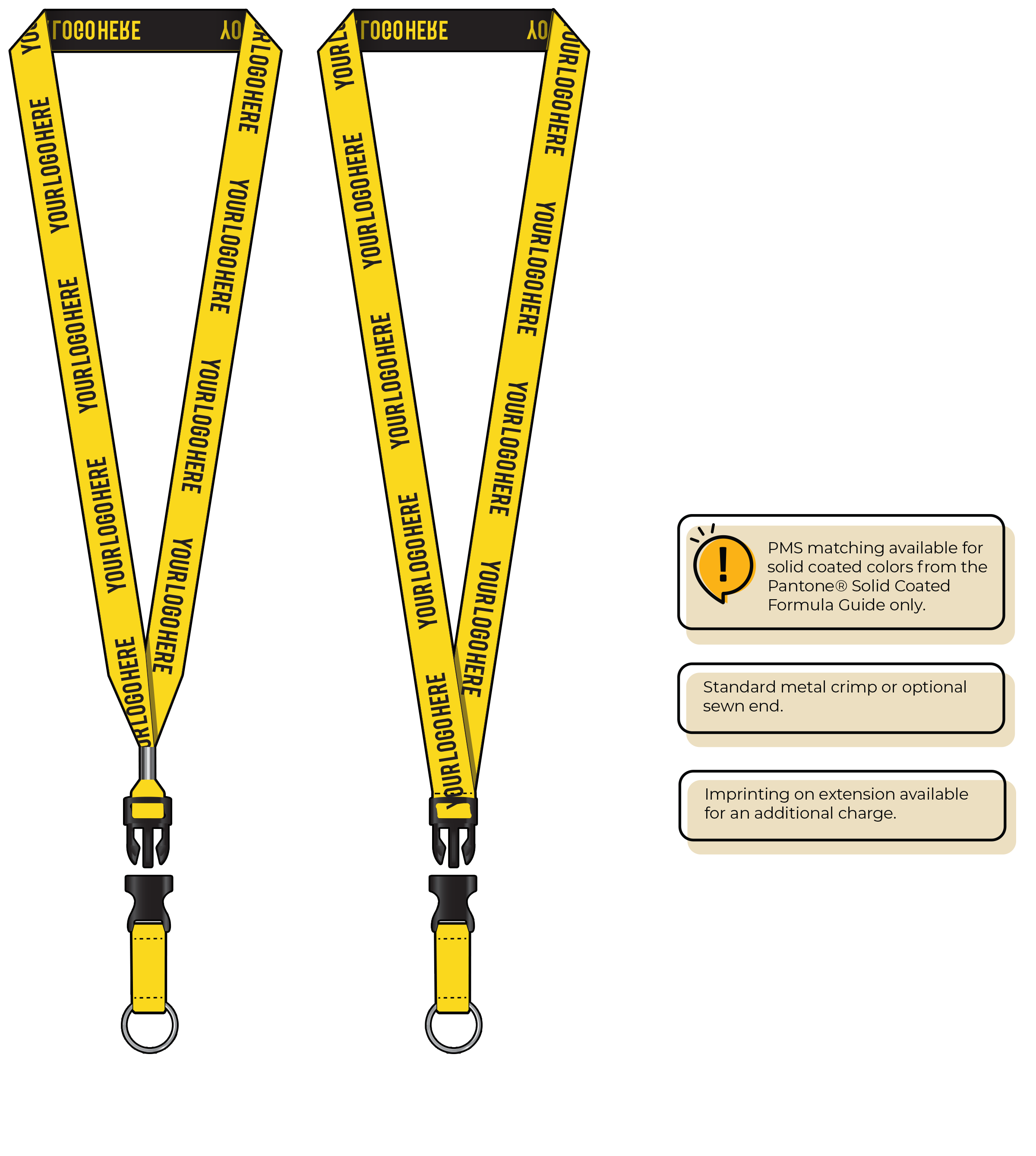 BH0023 | 3/4" Woven Lanyards :: DETACH BUCKLE WITH EXTENSION