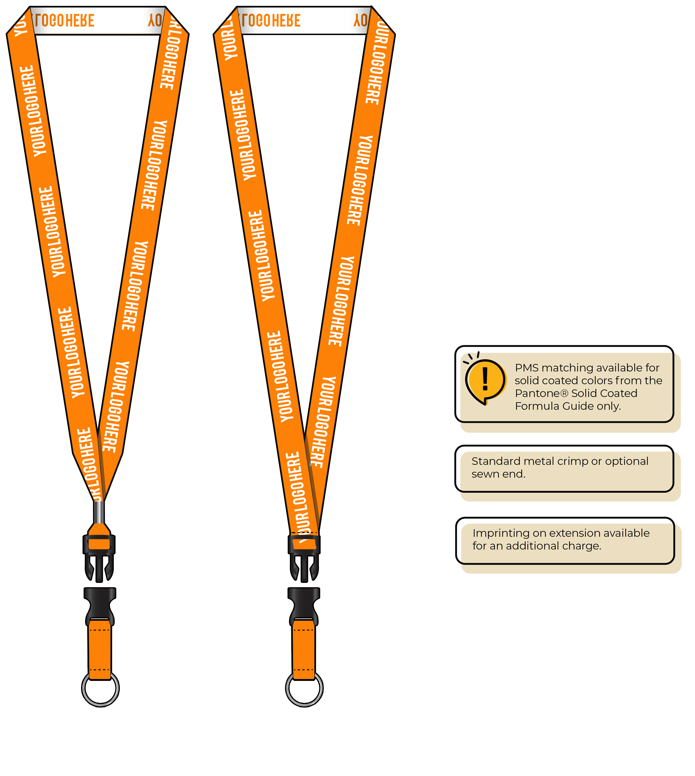 BH0023 | 3/4" Woven Lanyards :: DETACH BUCKLE WITH EXTENSION