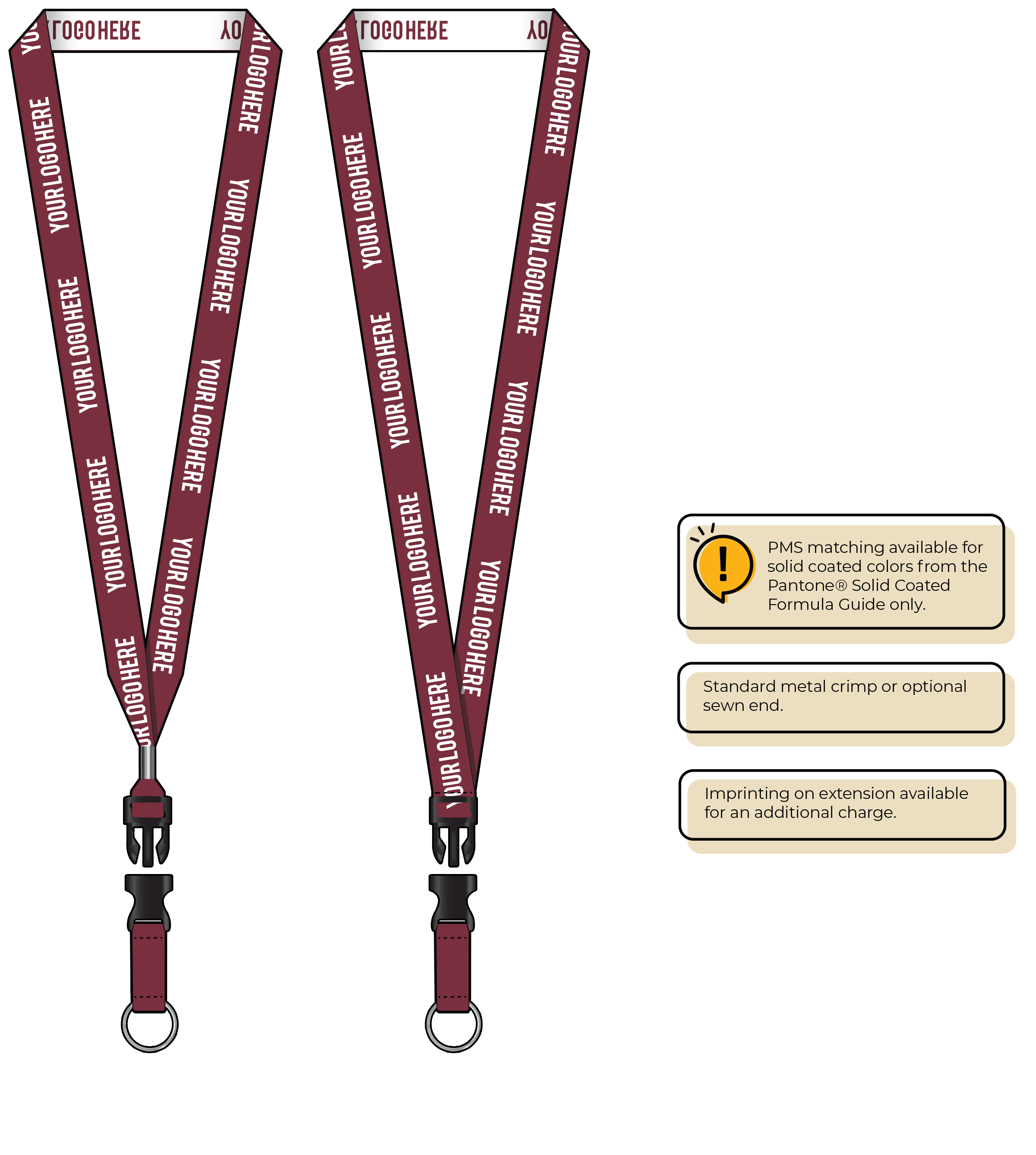 BH0023 | 3/4" Woven Lanyards :: DETACH BUCKLE WITH EXTENSION