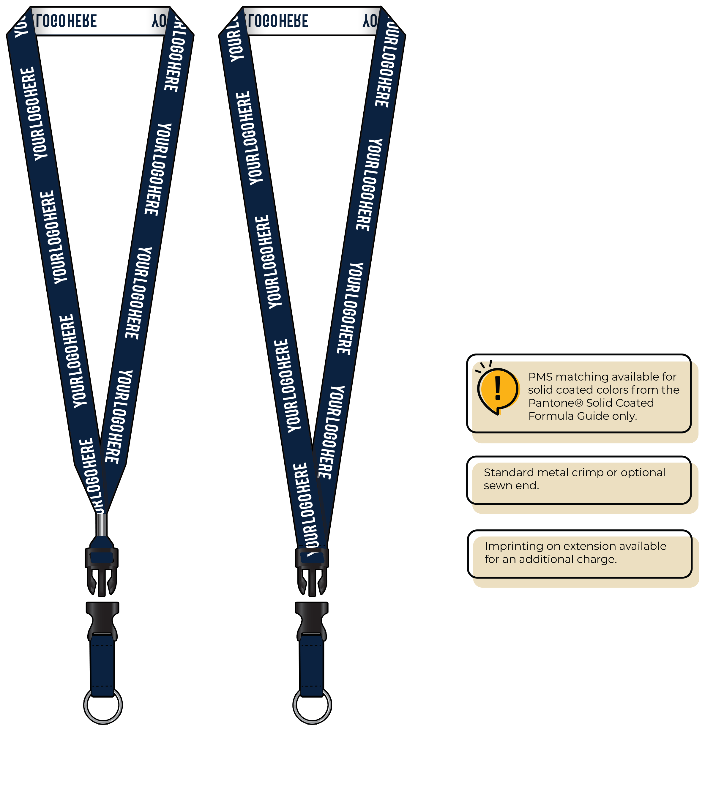 BH0023 | 3/4" Woven Lanyards :: DETACH BUCKLE WITH EXTENSION