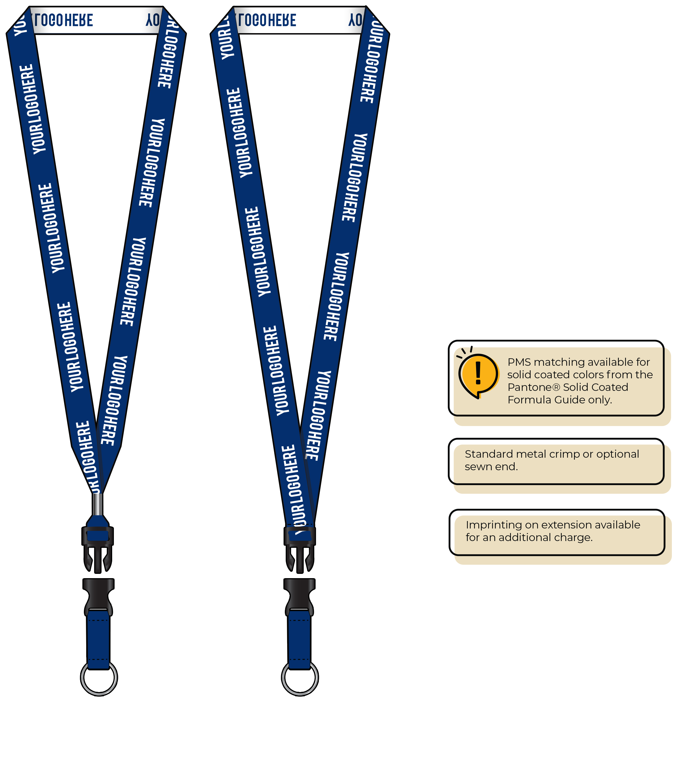 BH0023 | 3/4" Woven Lanyards :: DETACH BUCKLE WITH EXTENSION