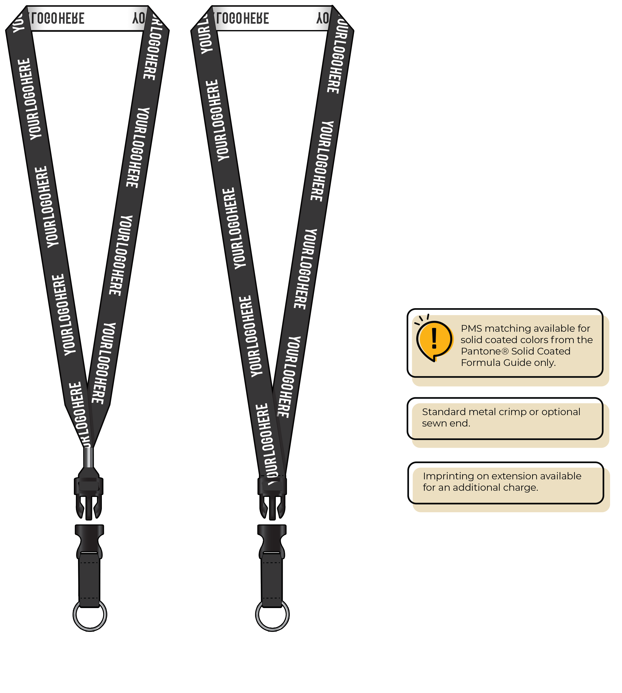 BH0023 | 3/4" Woven Lanyards :: DETACH BUCKLE WITH EXTENSION