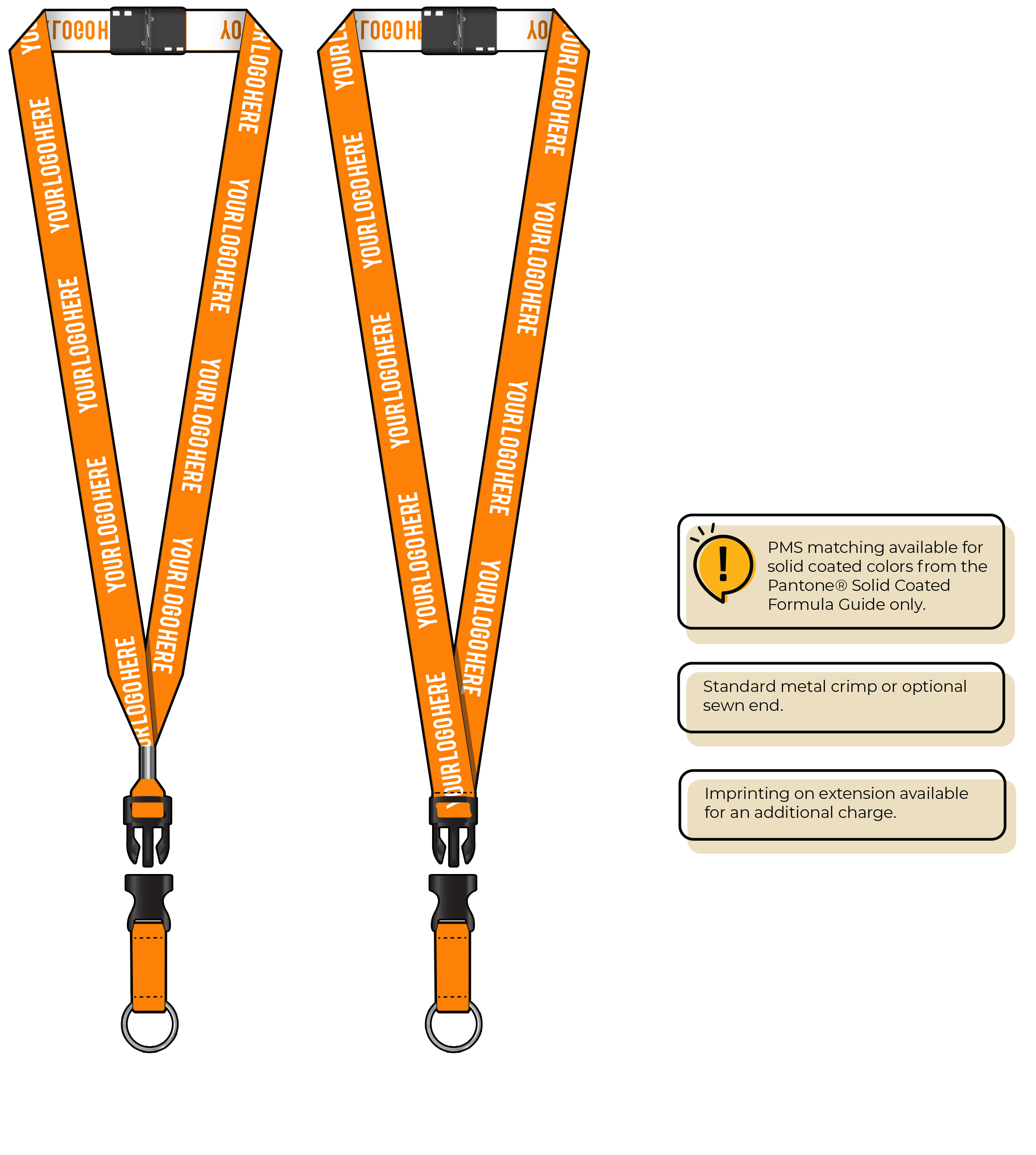 BH0023 | 3/4" Woven Lanyards :: DETACH BUCKLE WITH EXTENSION
