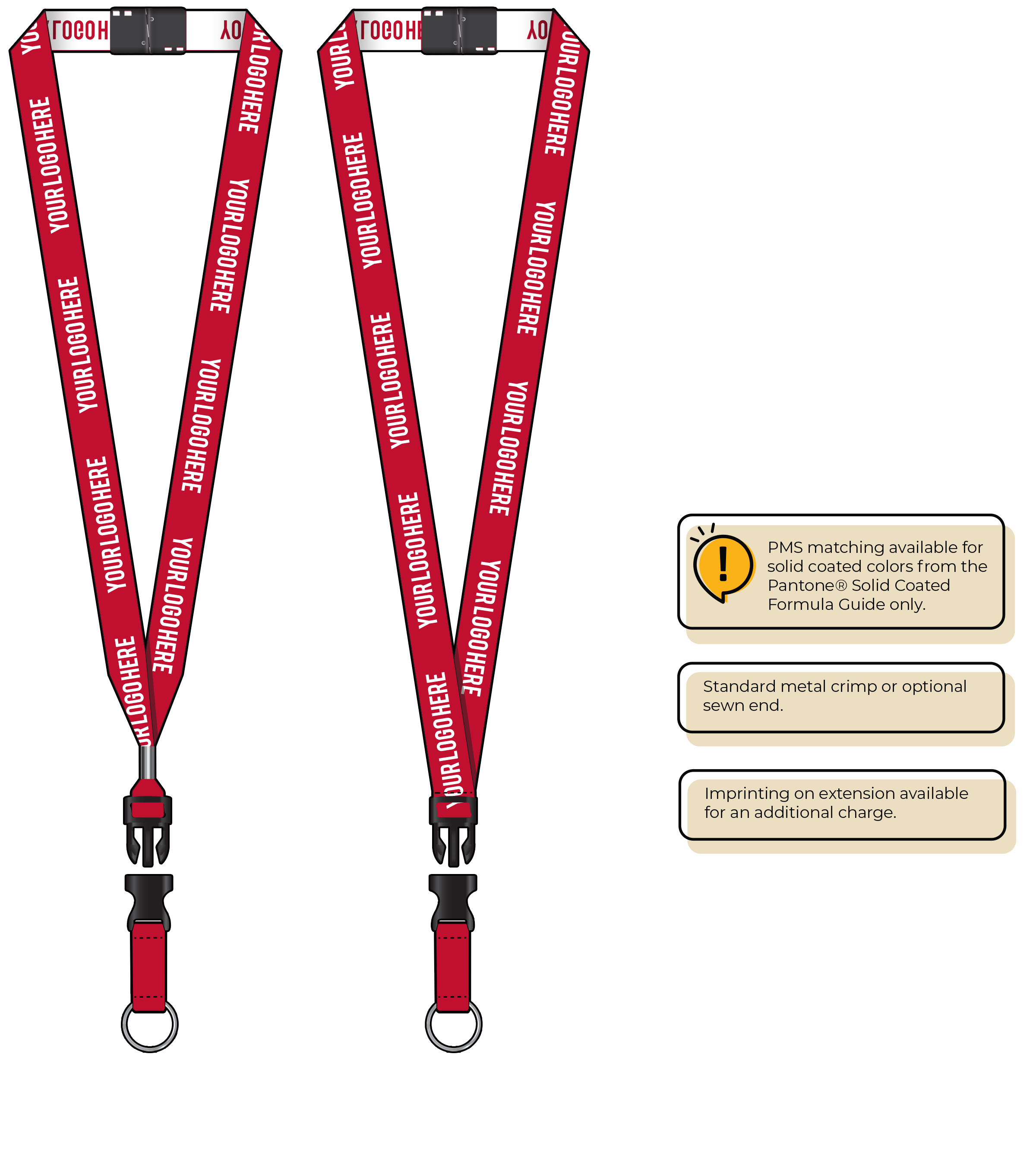 BH0023 | 3/4" Woven Lanyards :: DETACH BUCKLE WITH EXTENSION