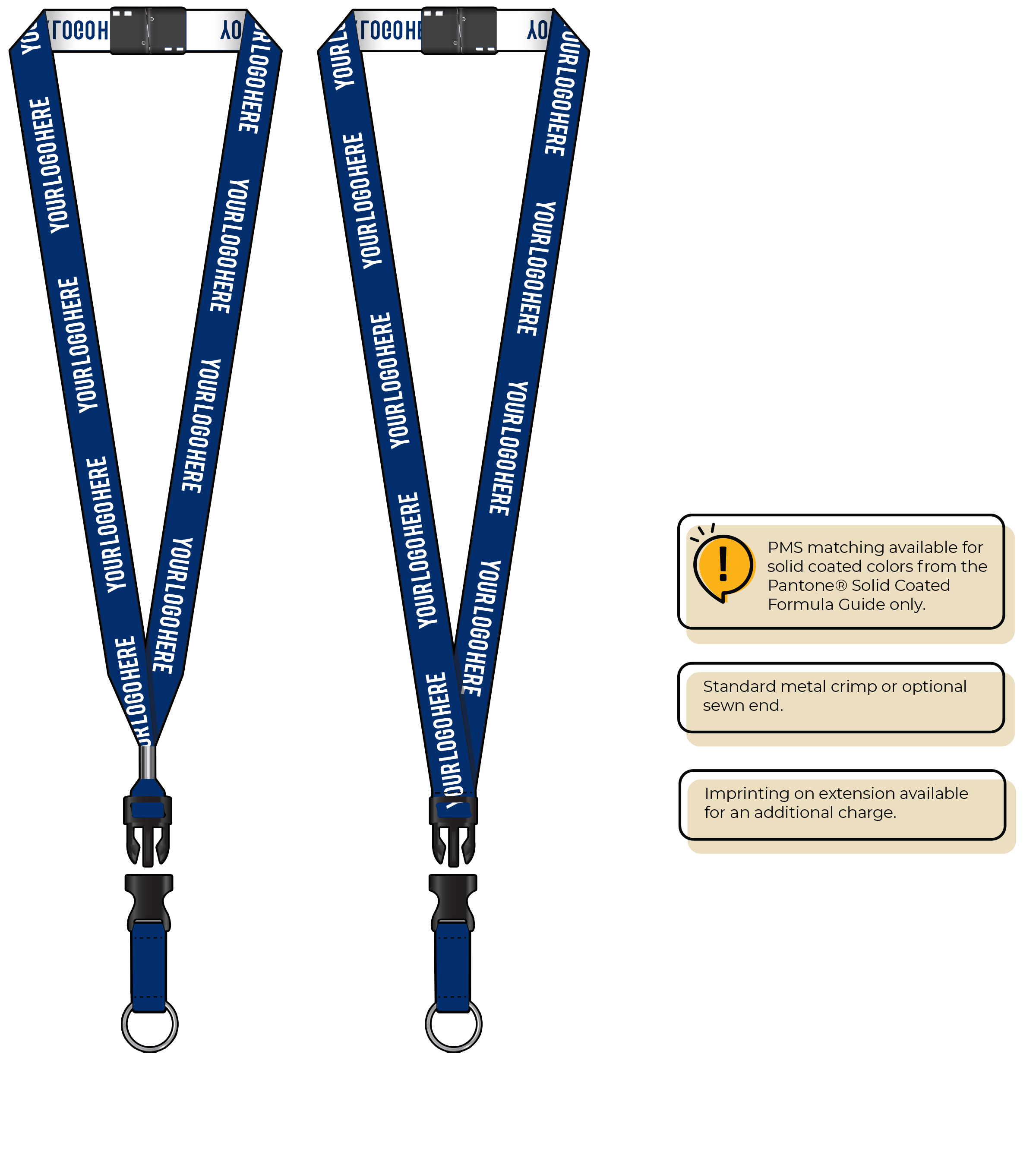 BH0023 | 3/4" Woven Lanyards :: DETACH BUCKLE WITH EXTENSION
