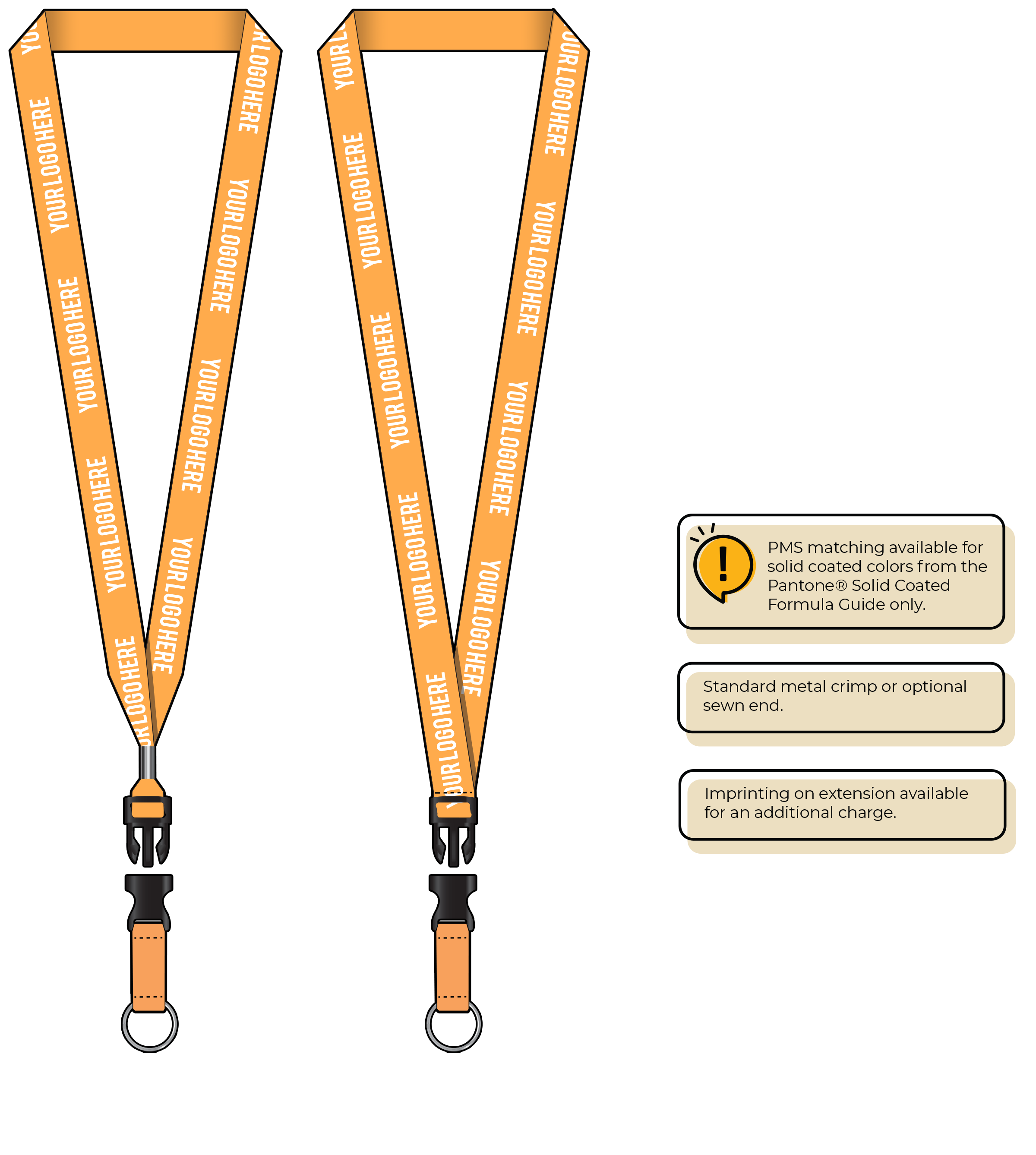 BHN013 | 3/4" Neon MicroWeave Silkscreen Lanyards :: DETACH BUCKLE WITH EXTENSION