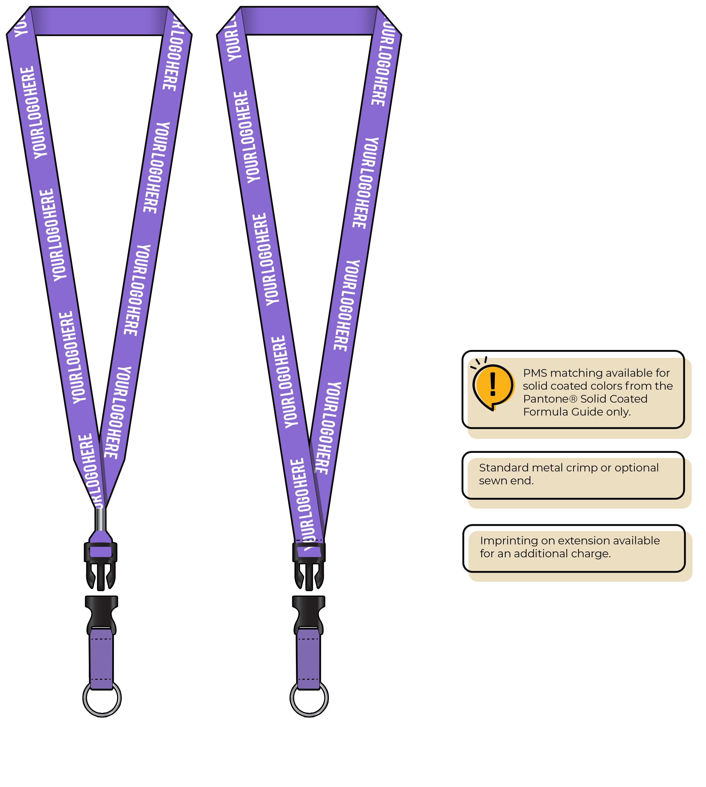 BHN013 | 3/4" Neon MicroWeave Silkscreen Lanyards :: DETACH BUCKLE WITH EXTENSION