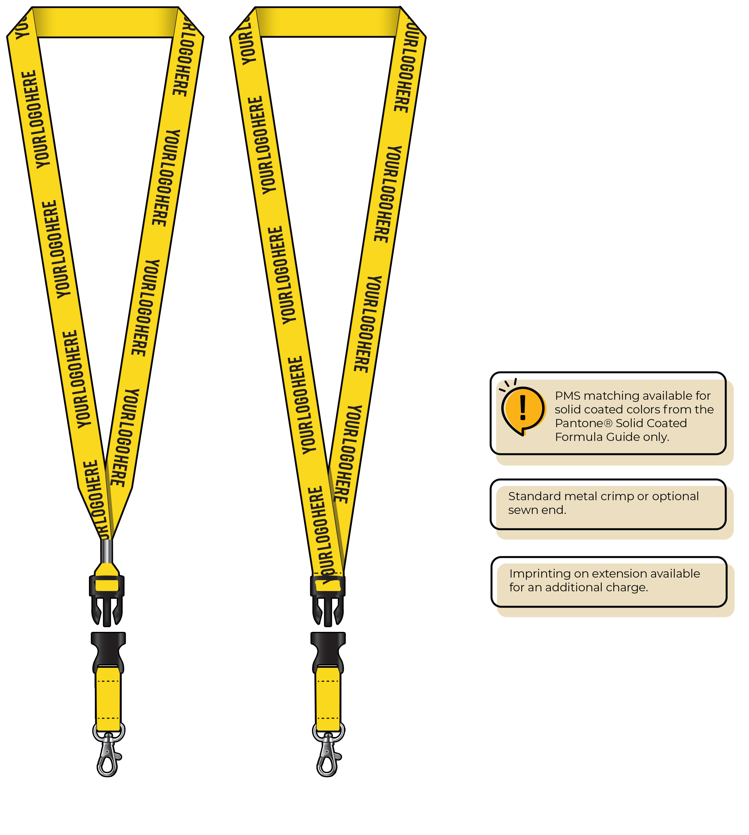BH0013 | 3/4" MicroWeave Silkscreen Lanyards :: DETACH BUCKLE WITH EXTENSION