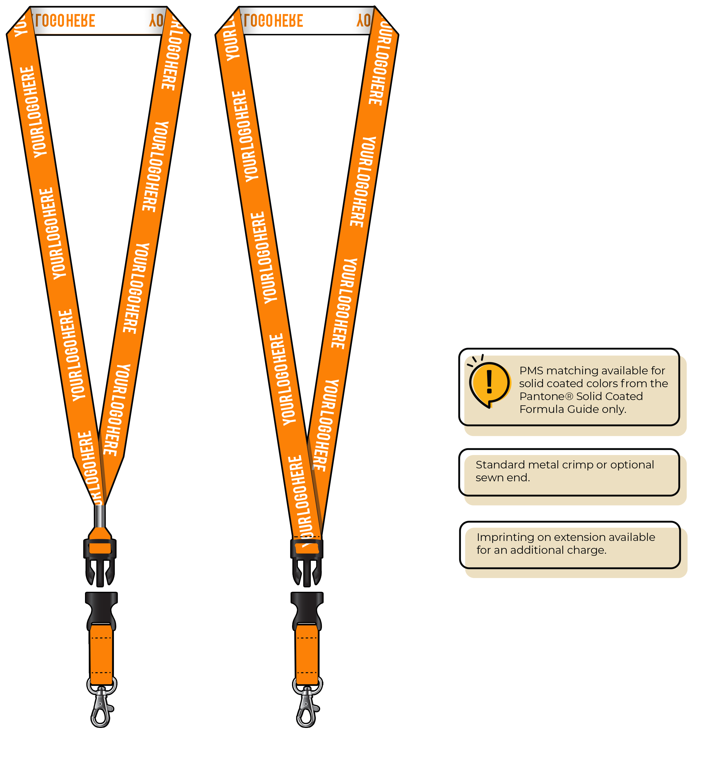 BH0023 | 3/4" Woven Lanyards :: DETACH BUCKLE WITH EXTENSION