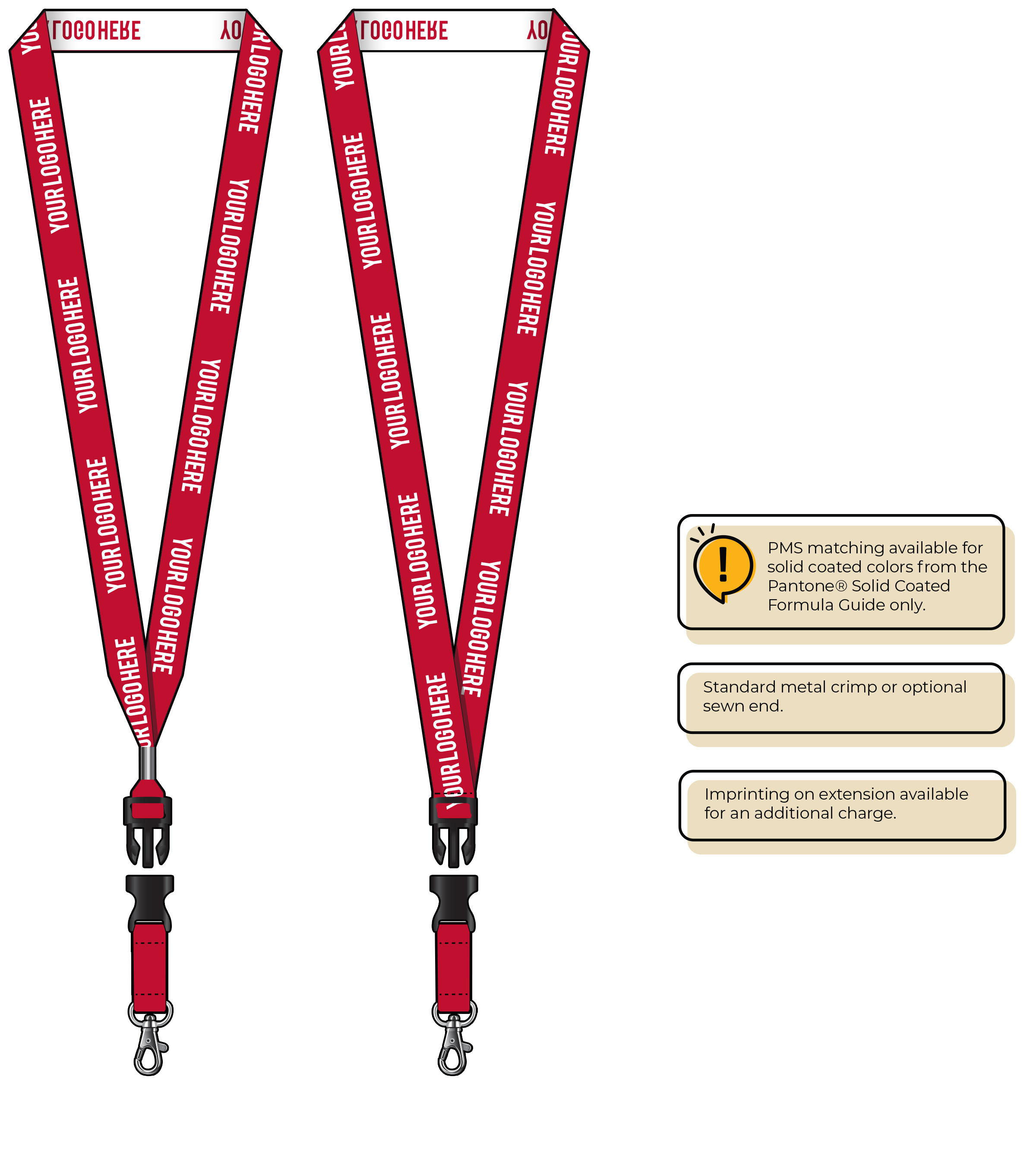 BH0023 | 3/4" Woven Lanyards :: DETACH BUCKLE WITH EXTENSION