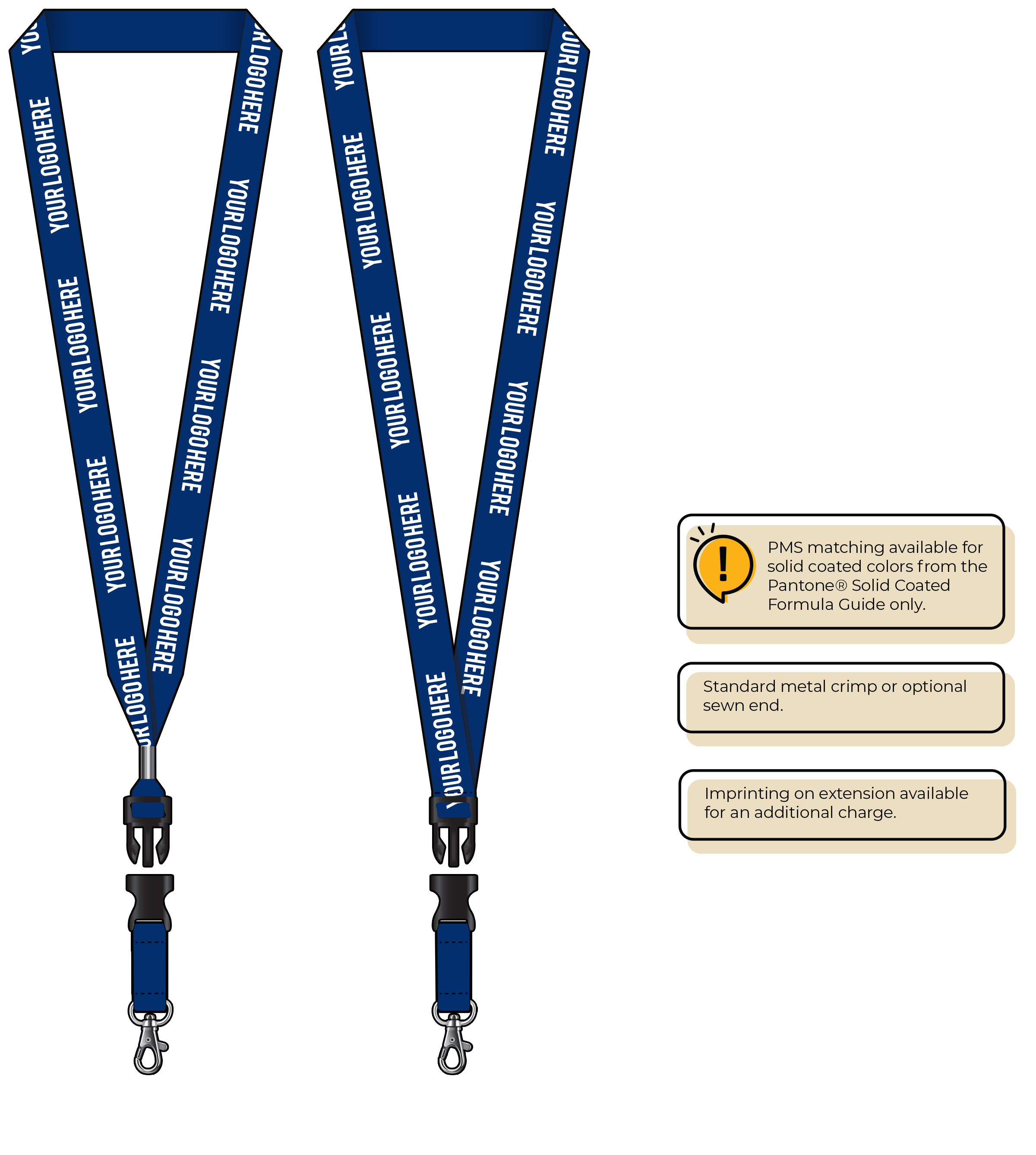 BH0013 | 3/4" MicroWeave Silkscreen Lanyards :: DETACH BUCKLE WITH EXTENSION
