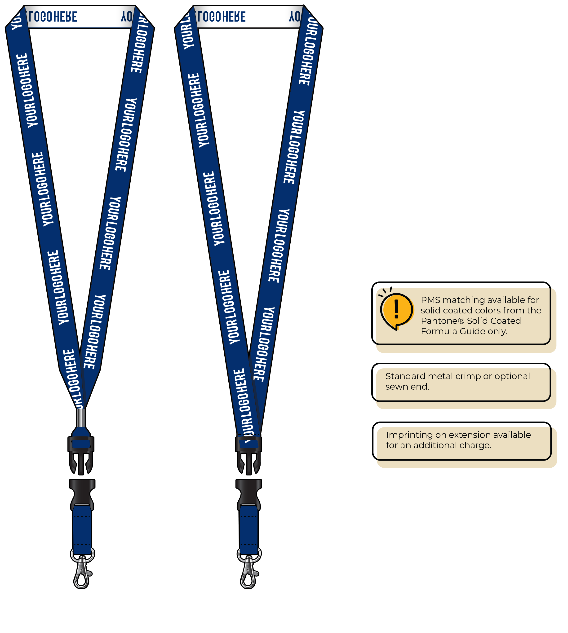 BH0023 | 3/4" Woven Lanyards :: DETACH BUCKLE WITH EXTENSION