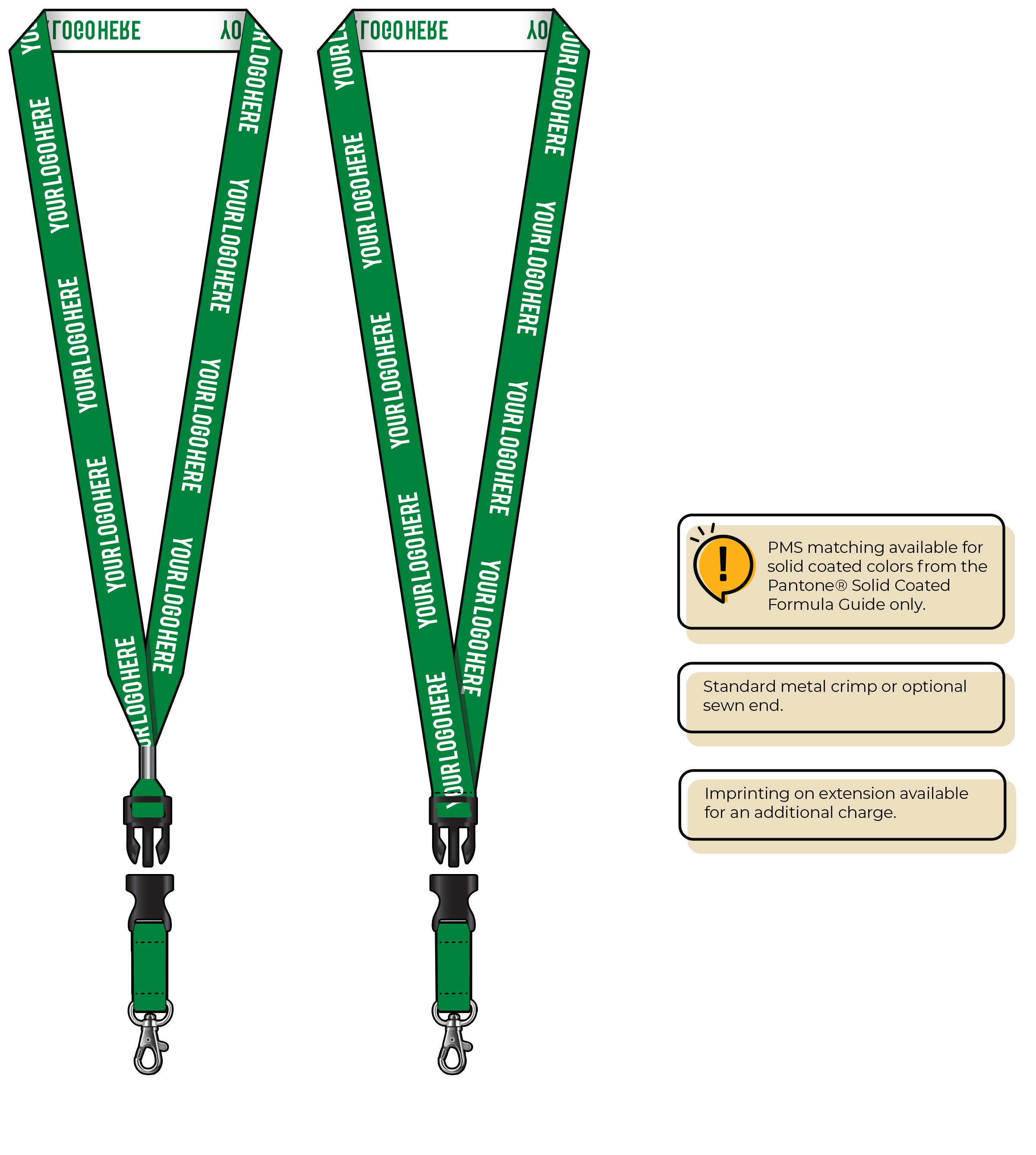 BH0023 | 3/4" Woven Lanyards :: DETACH BUCKLE WITH EXTENSION