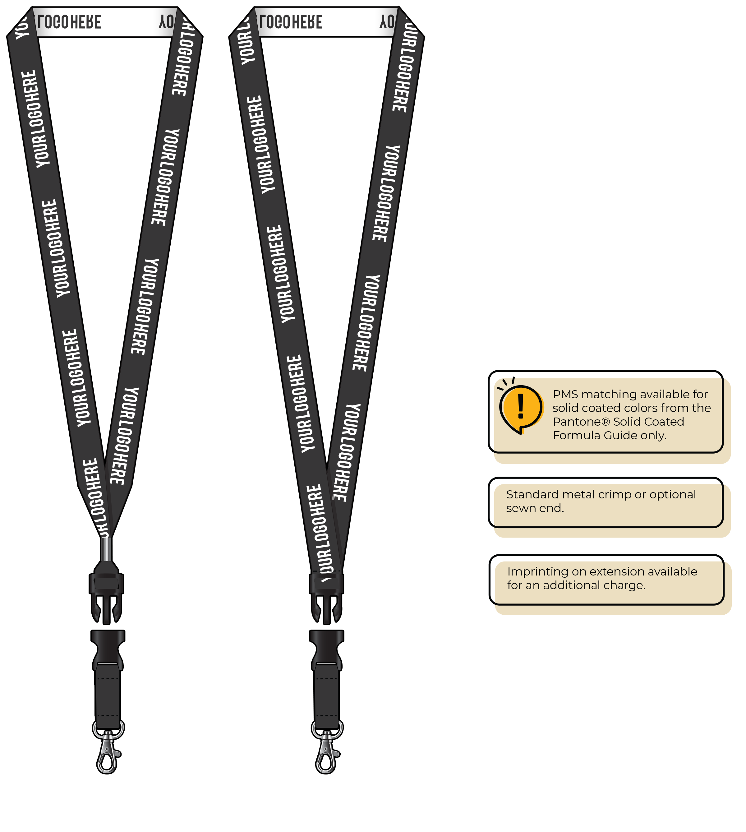 BH0023 | 3/4" Woven Lanyards :: DETACH BUCKLE WITH EXTENSION