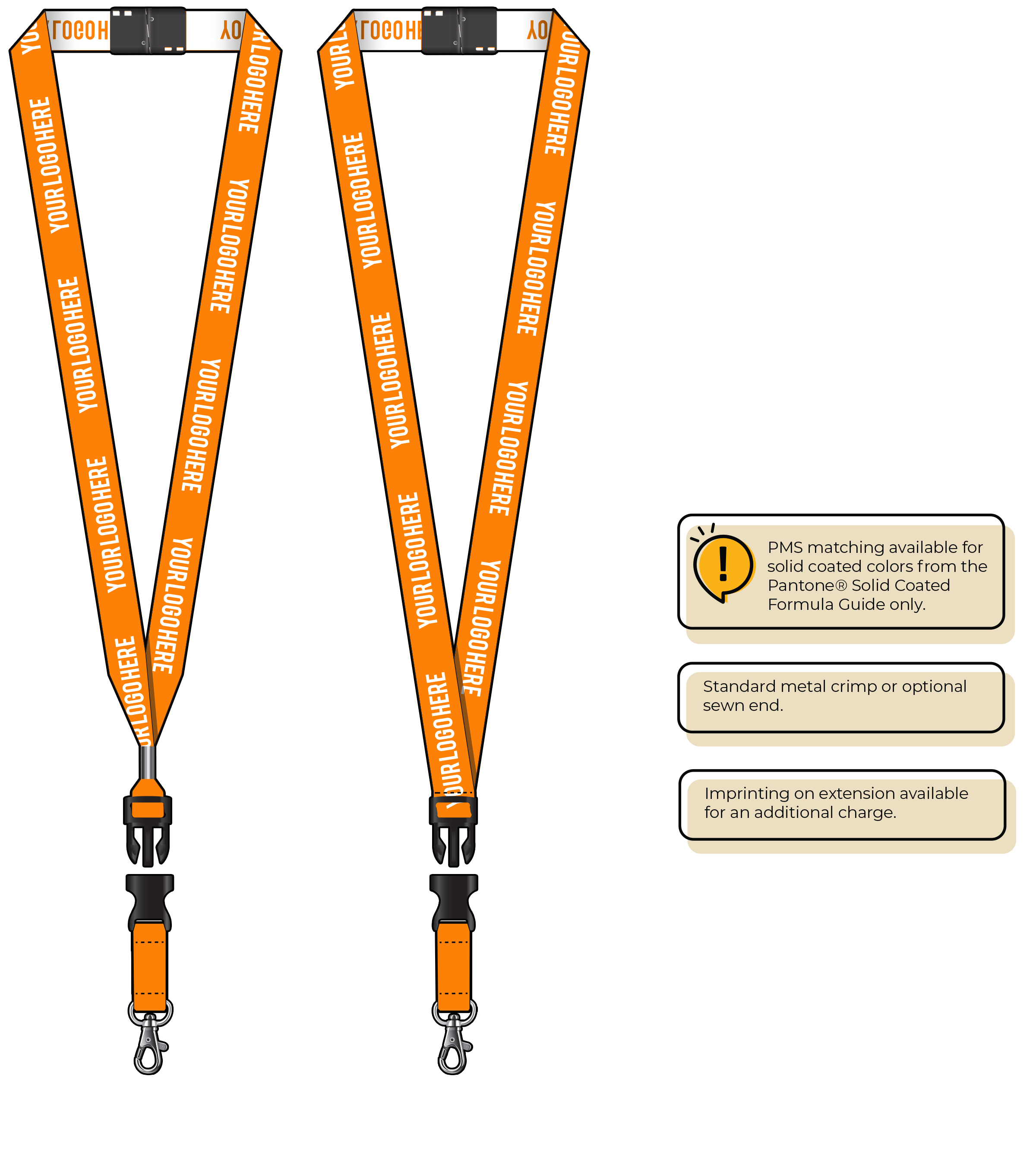 BH0023 | 3/4" Woven Lanyards :: DETACH BUCKLE WITH EXTENSION
