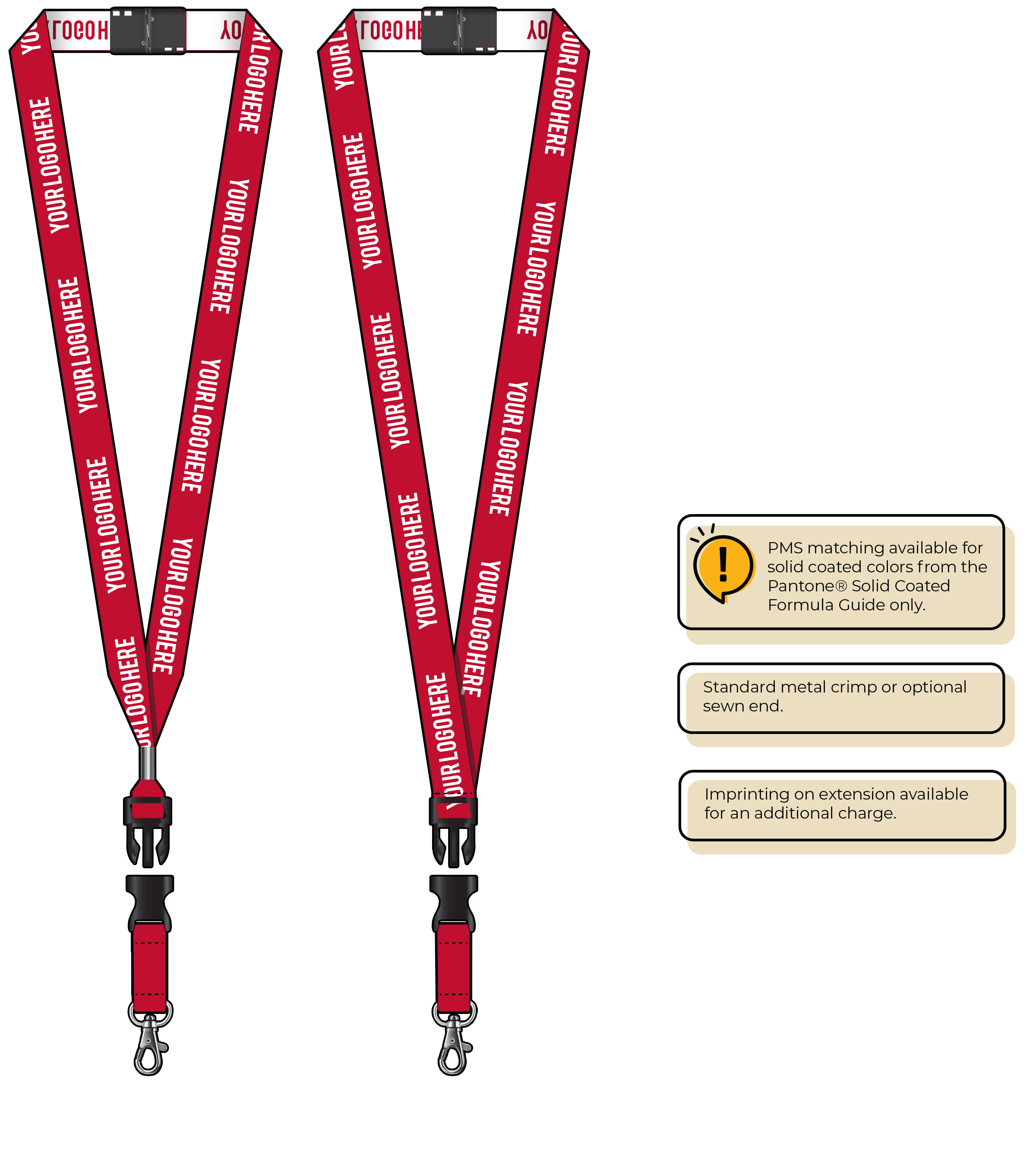 BH0023 | 3/4" Woven Lanyards :: DETACH BUCKLE WITH EXTENSION