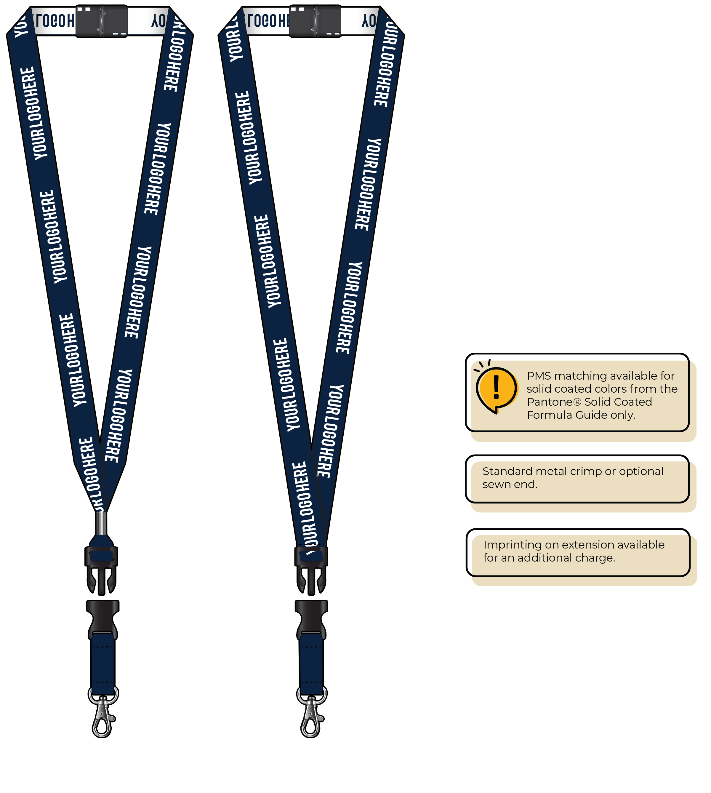 BH0023 | 3/4" Woven Lanyards :: DETACH BUCKLE WITH EXTENSION