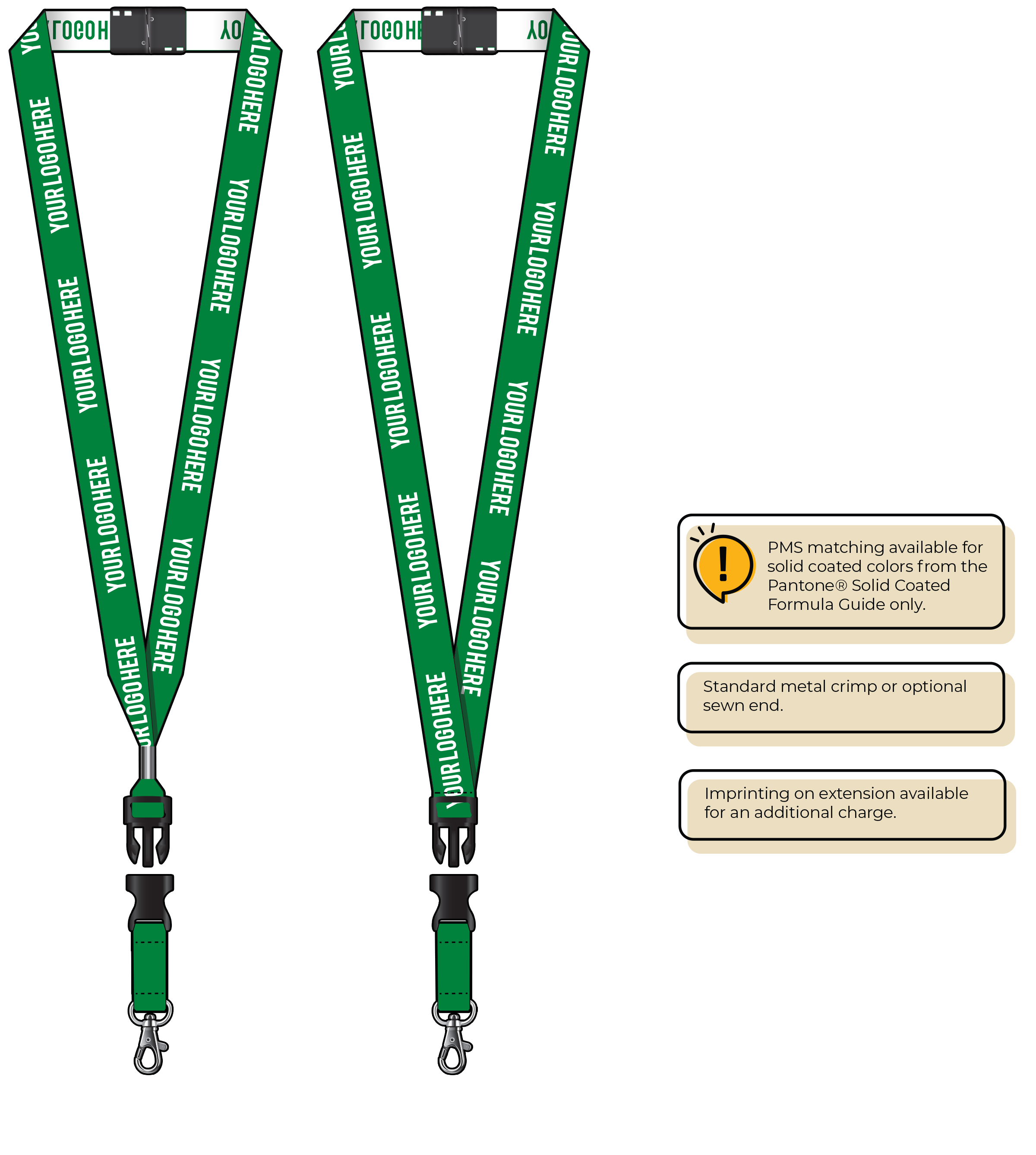 BH0023 | 3/4" Woven Lanyards :: DETACH BUCKLE WITH EXTENSION