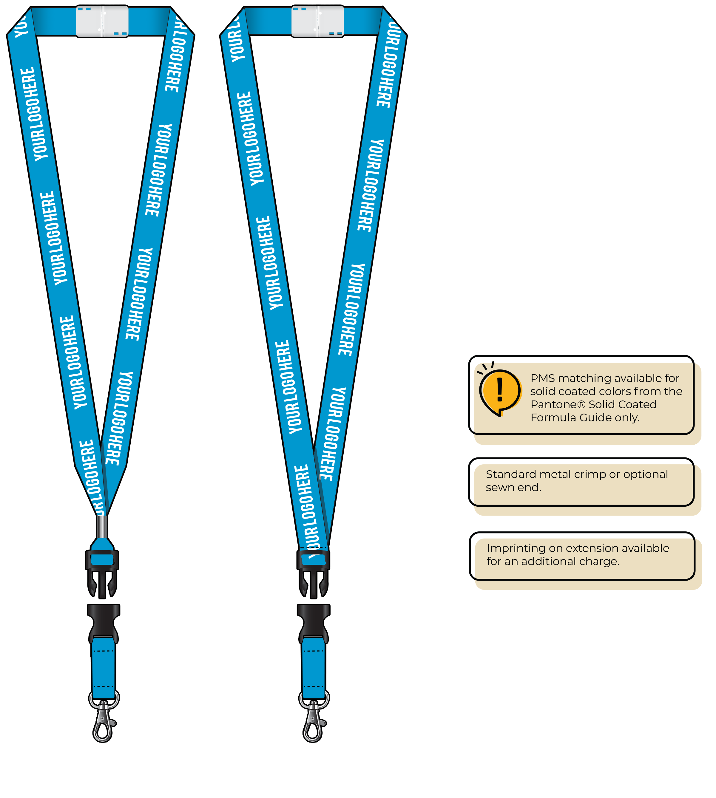 BHN013 | 3/4" Neon MicroWeave Silkscreen Lanyards :: DETACH BUCKLE WITH EXTENSION