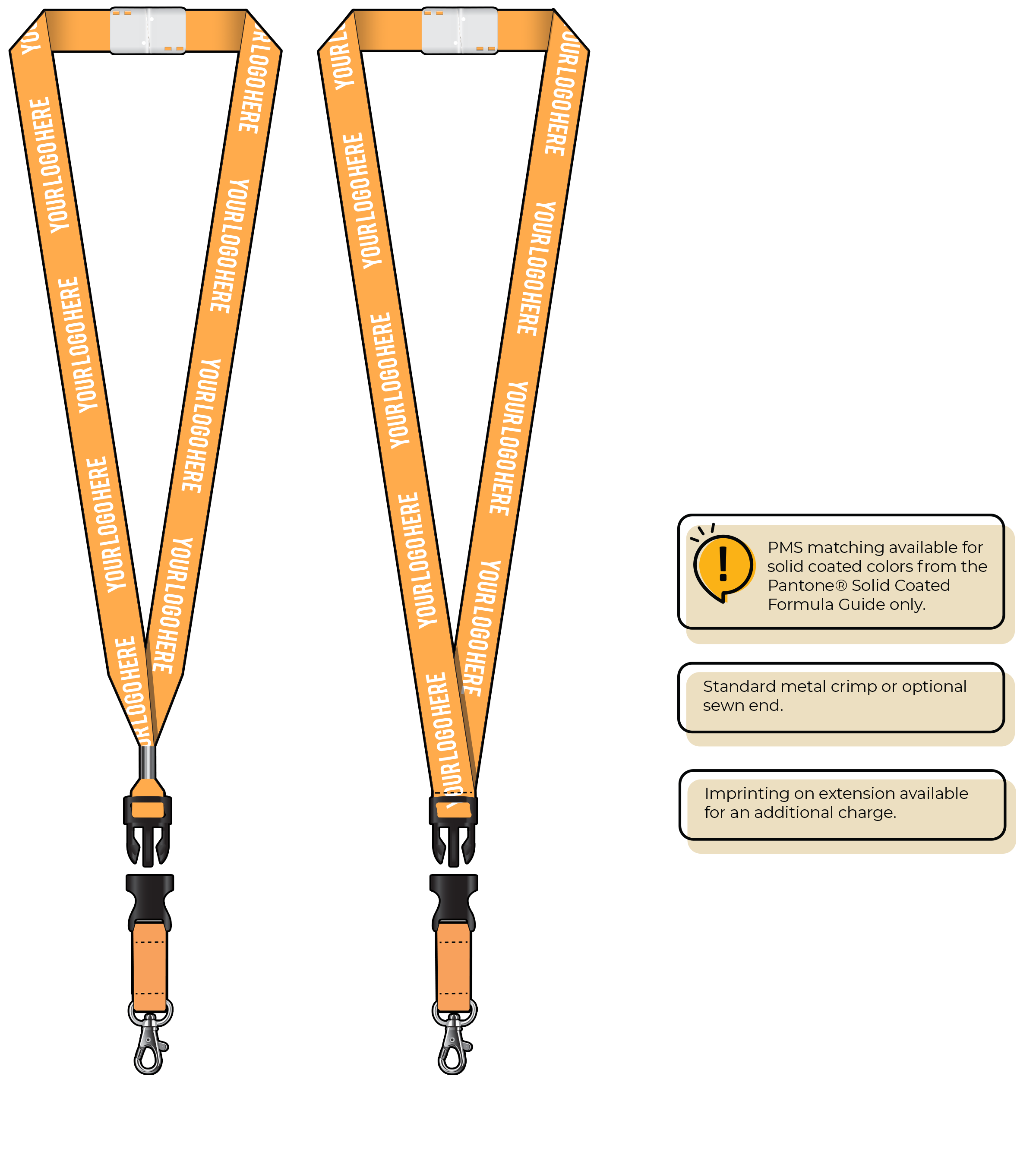 BHN013 | 3/4" Neon MicroWeave Silkscreen Lanyards :: DETACH BUCKLE WITH EXTENSION