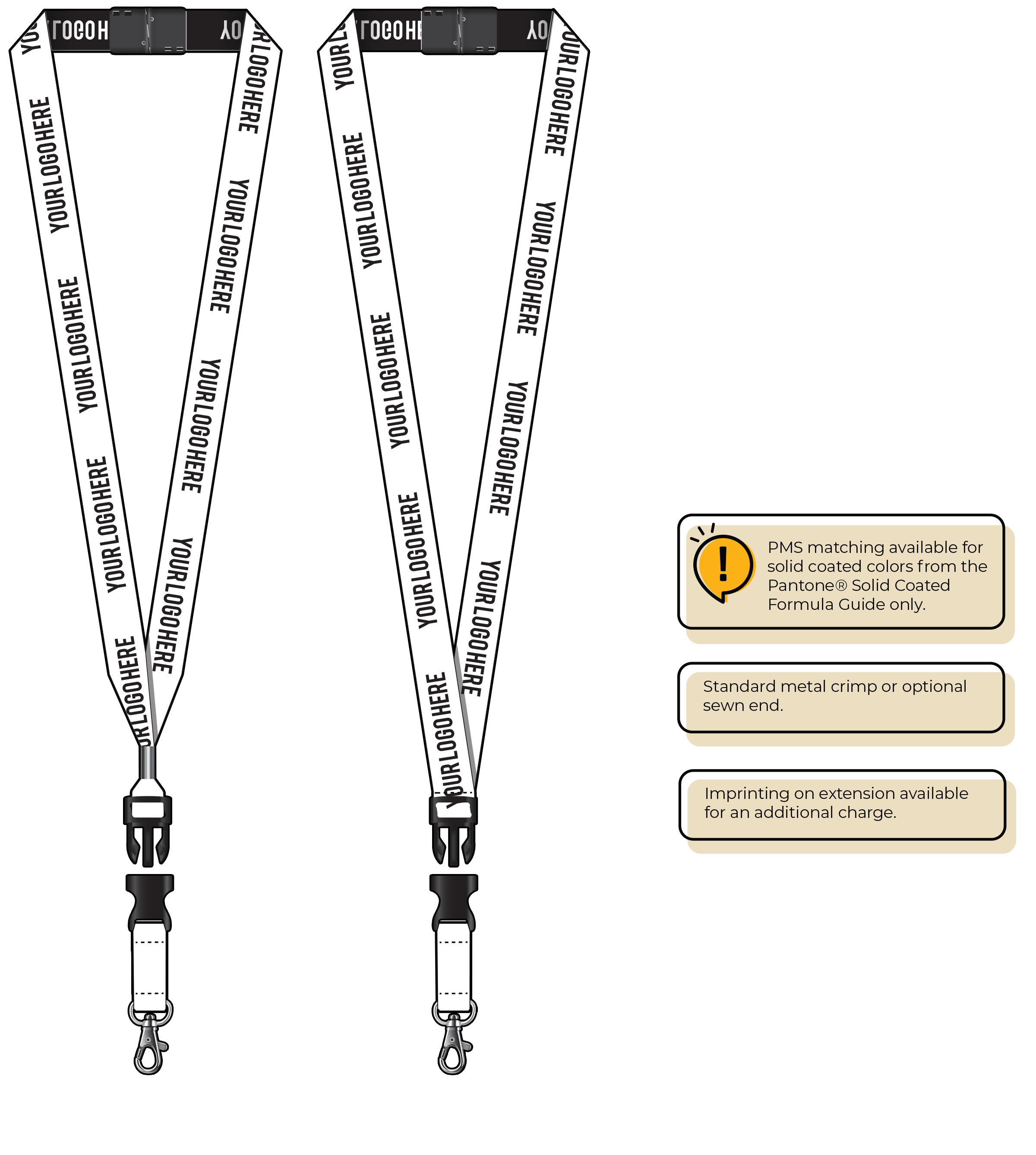 BH0023 | 3/4" Woven Lanyards :: DETACH BUCKLE WITH EXTENSION