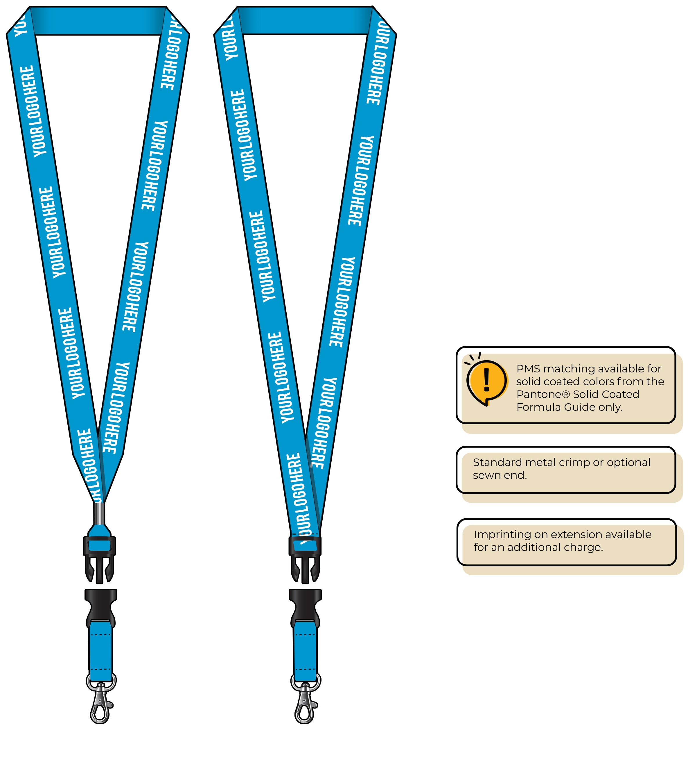 BHN013 | 3/4" Neon MicroWeave Silkscreen Lanyards :: DETACH BUCKLE WITH EXTENSION