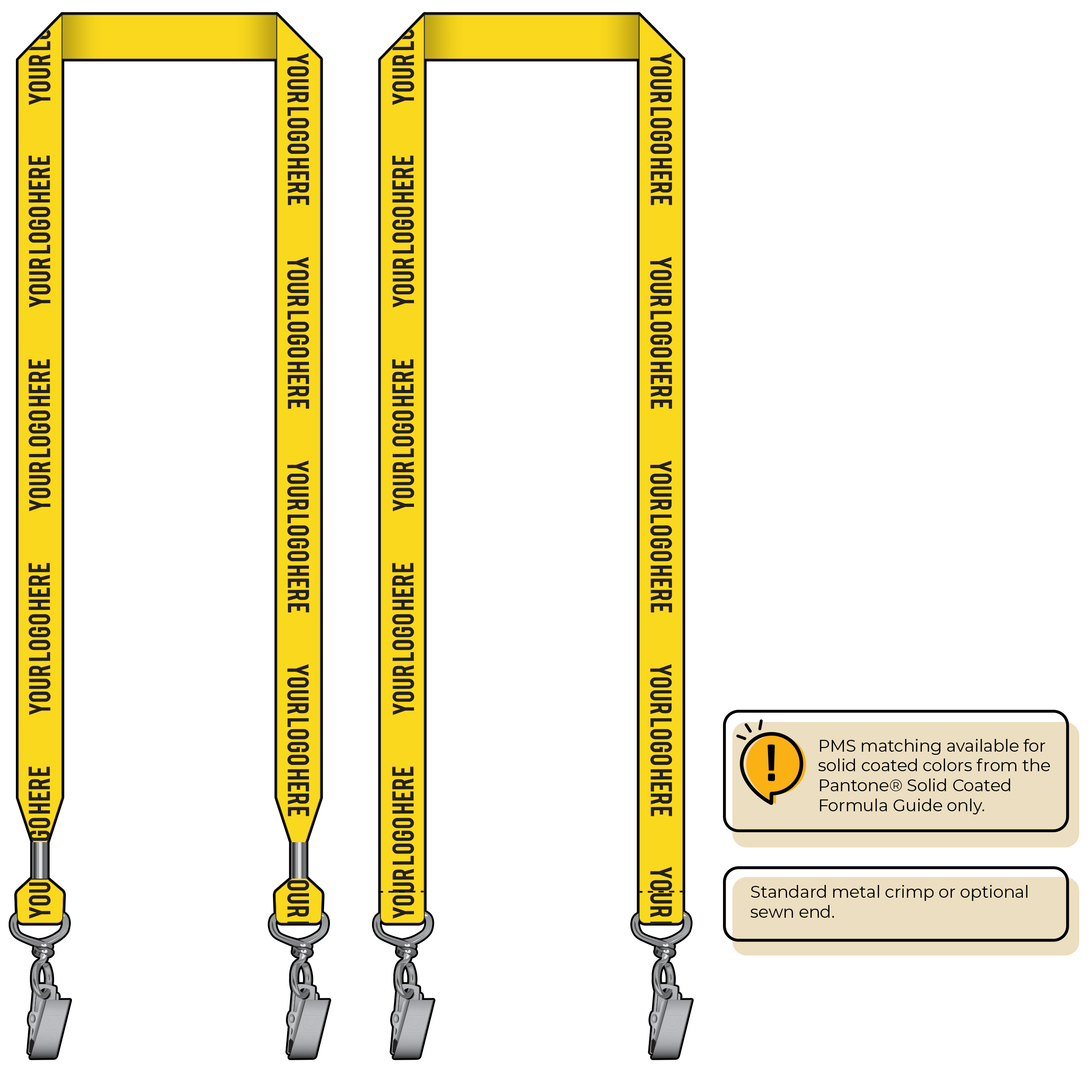 BH0013 | 3/4" MicroWeave Silkscreen Lanyards :: DOUBLE ENDED