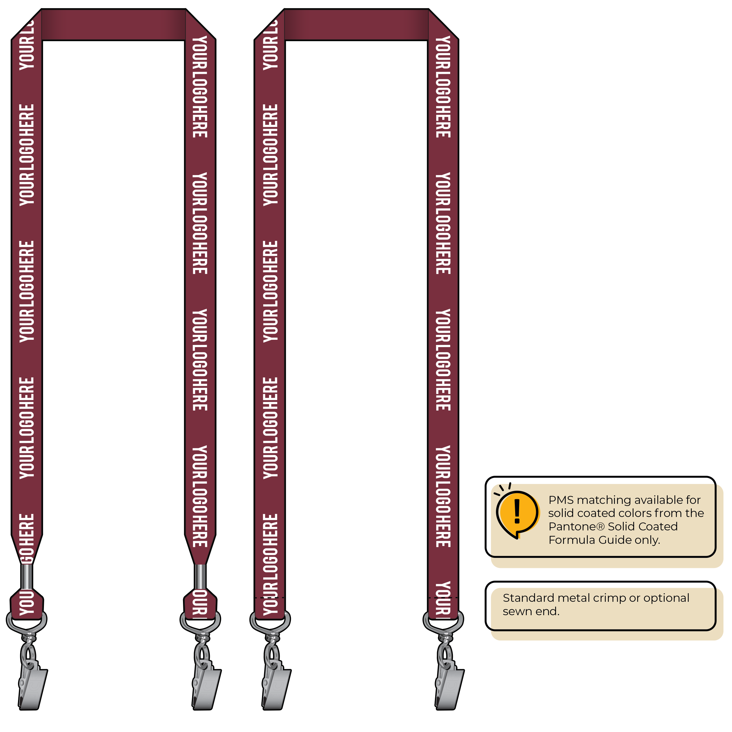 BH0013 | 3/4" MicroWeave Silkscreen Lanyards :: DOUBLE ENDED