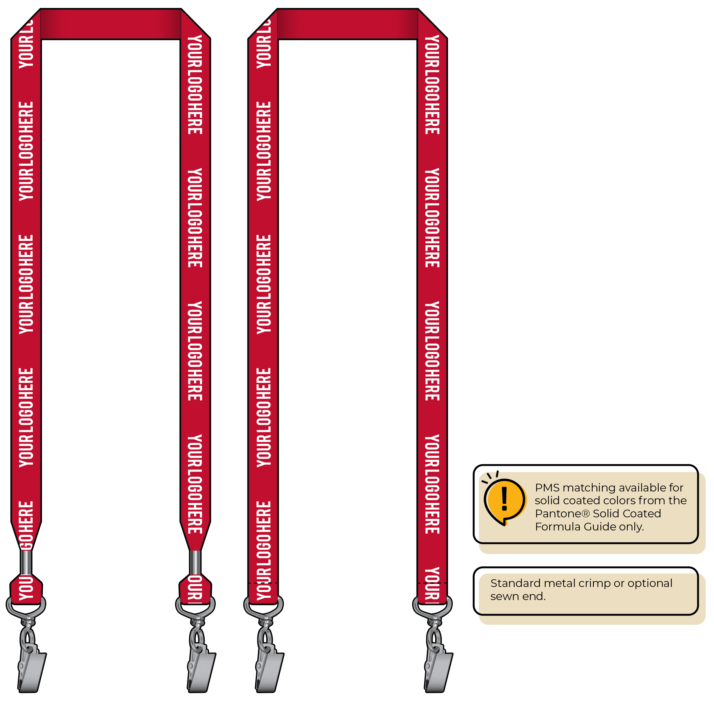 BH0013 | 3/4" MicroWeave Silkscreen Lanyards :: DOUBLE ENDED
