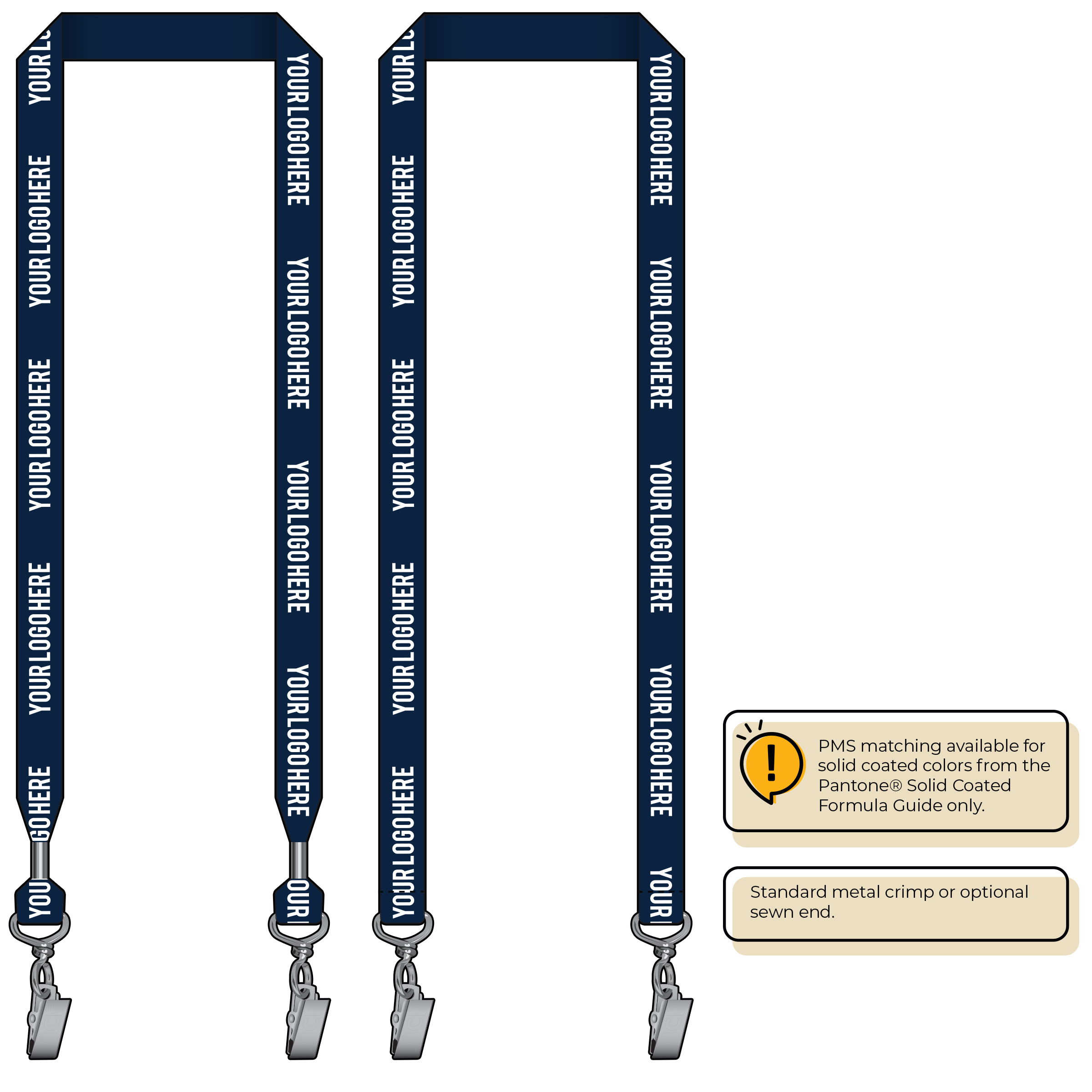 BH0013 | 3/4" MicroWeave Silkscreen Lanyards :: DOUBLE ENDED